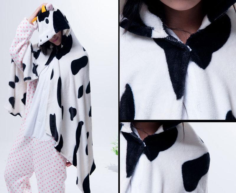 Animal Cute Kigurumi Cow Cosplay Costume Hoodie Cloak - Pajamasbuy