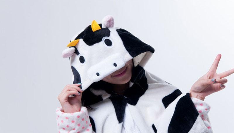 BuyAnimal Cute Kigurumi Cow Cosplay Costume Hoodie Cloak Now Cheaper With 3 - 5 Days Ship - PajamasBuy