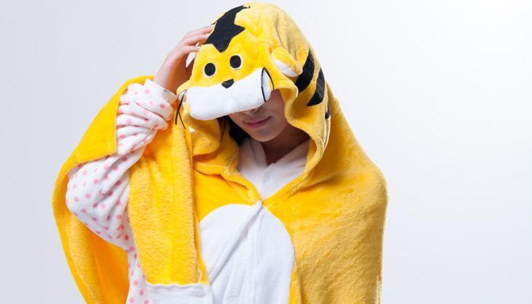 BuyAnimal Kigurumi Yellow Tiger Cosplay Costume Cloak Shawl Now Cheaper With 3 - 5 Days Ship - PajamasBuy