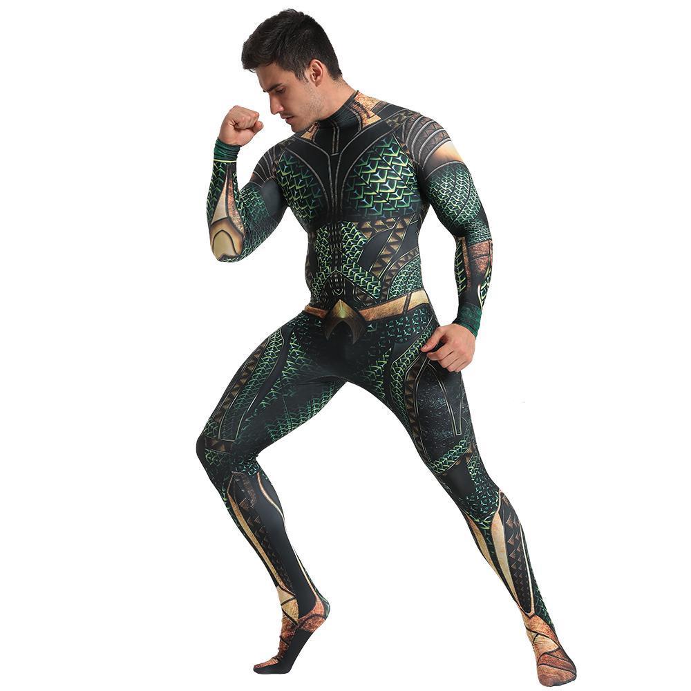 BuyAquaman Arthur Cosplay Zentai Jumpsuit Halloween Fancy Cosplay Costume Now Cheaper With 3 - 5 Days Ship - PajamasBuy