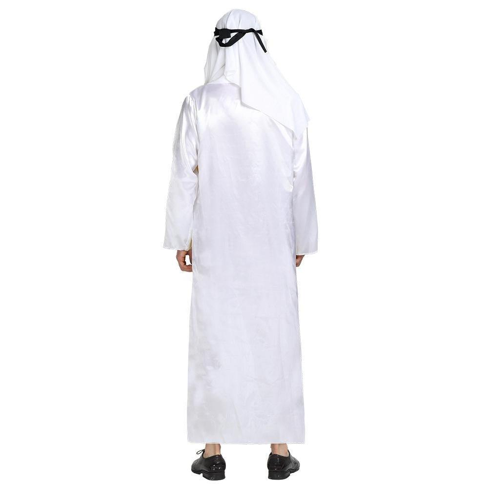 Arab sheik Prince masquerade male pure white Middle East Dubai clothes - Pajamasbuy