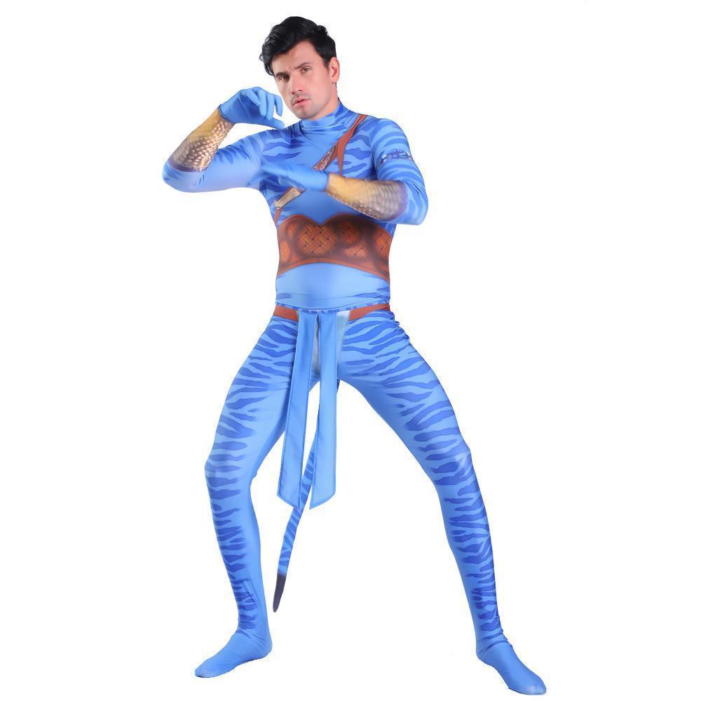 Avatar 2 Neytiri Battle Costume Tail Suit Unisex Jumpsuit Halloween Cosplay Zentai Bodysuit for Adult Kids - Pajamasbuy