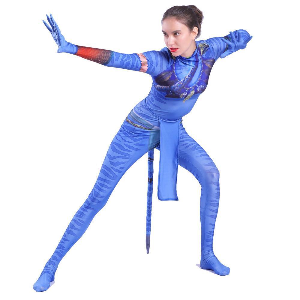 BuyAvatar 2 Neytiri Battle Costume Tail Suit Unisex Jumpsuit Halloween Cosplay Zentai Bodysuit for Adult Kids Now Cheaper With 3 - 5 Days Ship - PajamasBuy