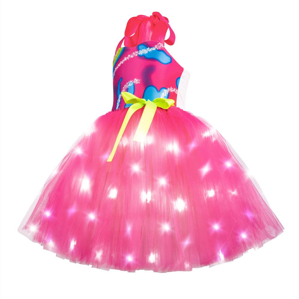 BuyBarbie Movie Margot Barbie Pink Glow Tutu Dress Halloween Outfits Cosplay Costume Kids Now Cheaper With 3 - 5 Days Ship - PajamasBuy