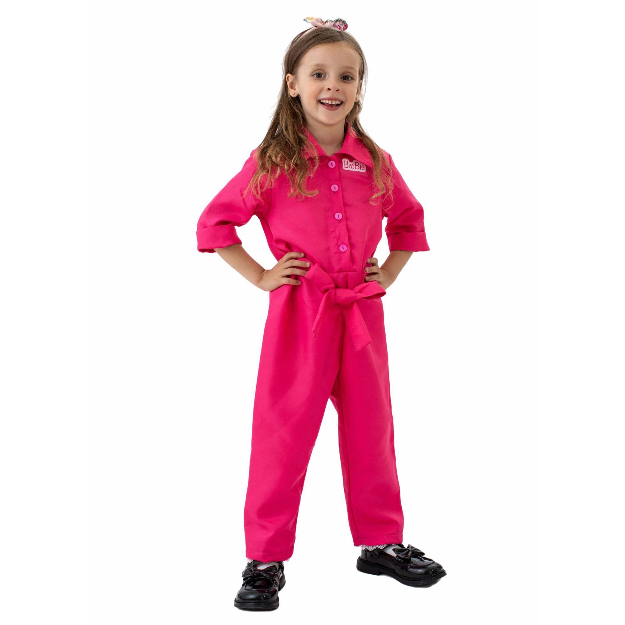 BuyBarbie Movie Margot Barbie Pink Jumpsuit Kids Outfits Cosplay Costume Now Cheaper With 3 - 5 Days Ship - PajamasBuy