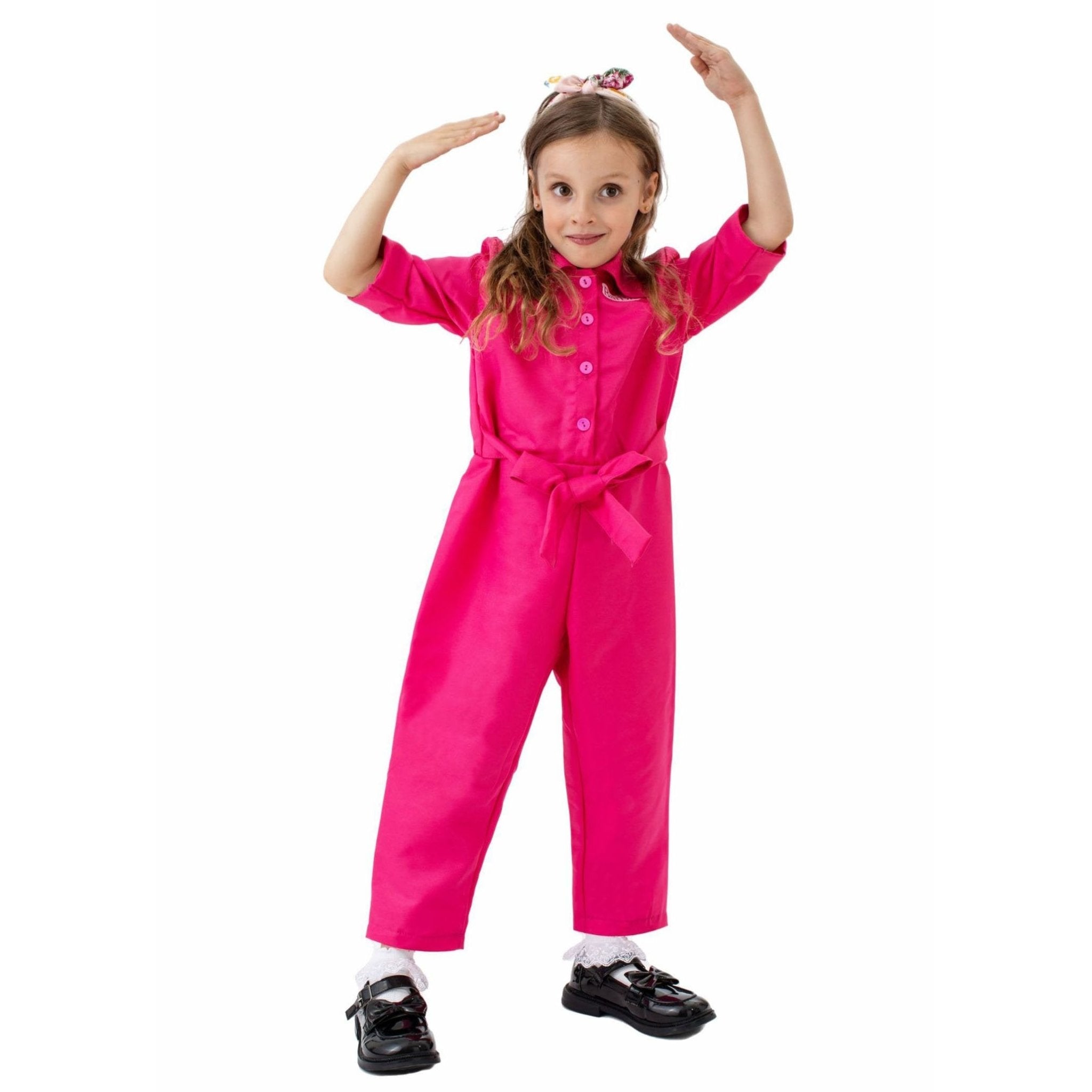 BuyBarbie Movie Margot Barbie Pink Jumpsuit Kids Outfits Cosplay Costume Now Cheaper With 3 - 5 Days Ship - PajamasBuy