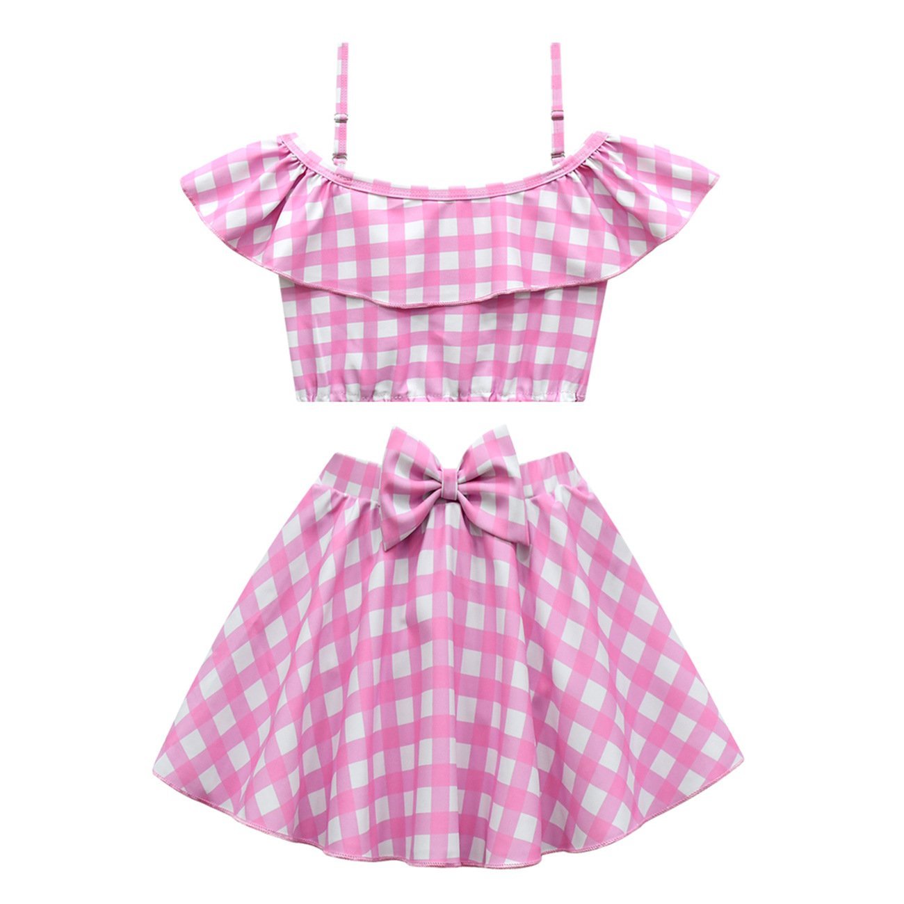 BuyBarbie Movie Margot Robbie Barbie Plaid Kids Swimsuit Outfits Cosplay Costume Now Cheaper With 3 - 5 Days Ship - PajamasBuy