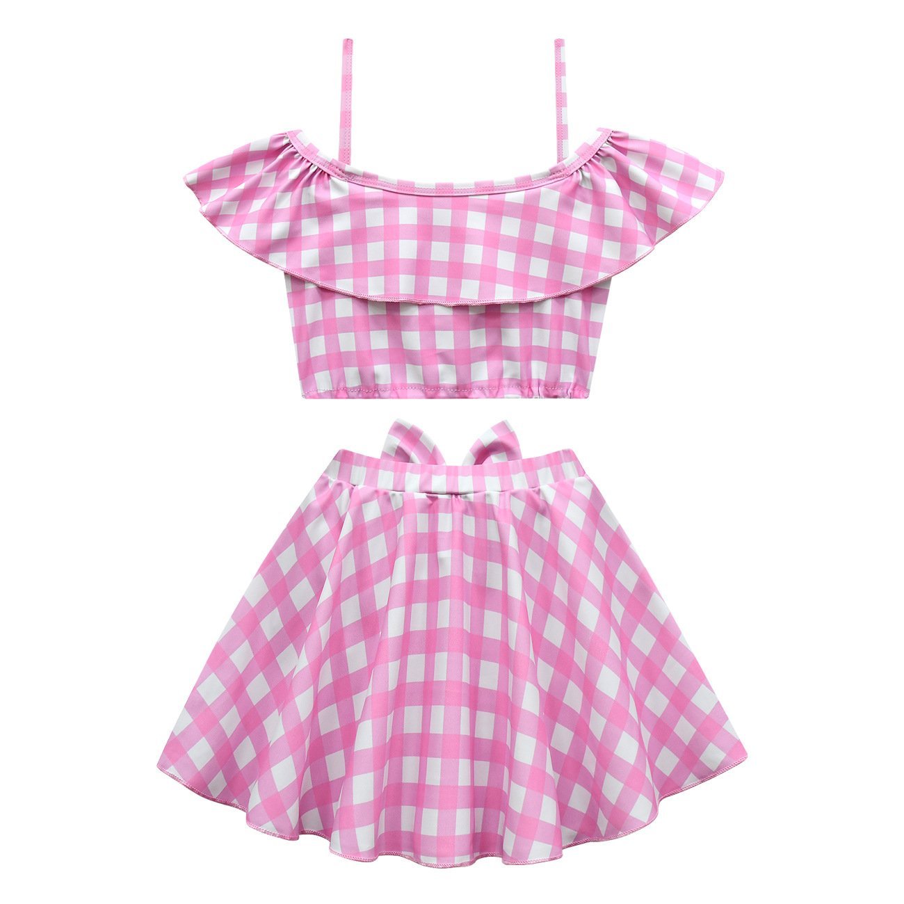 BuyBarbie Movie Margot Robbie Barbie Plaid Kids Swimsuit Outfits Cosplay Costume Now Cheaper With 3 - 5 Days Ship - PajamasBuy