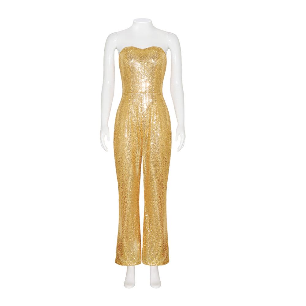 BuyBarbie Movie Margot Robbie Gold Disco Jumpsuits Cosplay Costume Halloween Carnival Suit Now Cheaper With 3 - 5 Days Ship - PajamasBuy