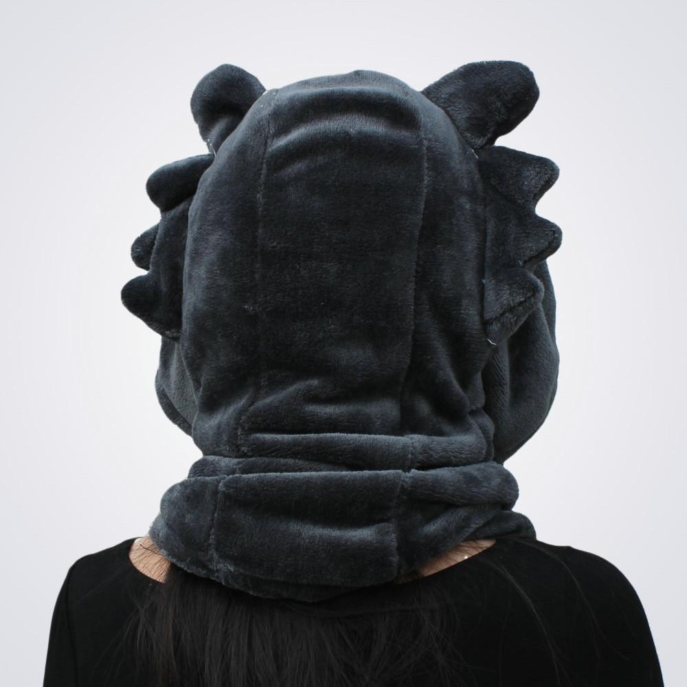 BuyBlack Timber Wolf Kigurumi Neck warmer Hood animal hat Now Cheaper With 3 - 5 Days Ship - PajamasBuy