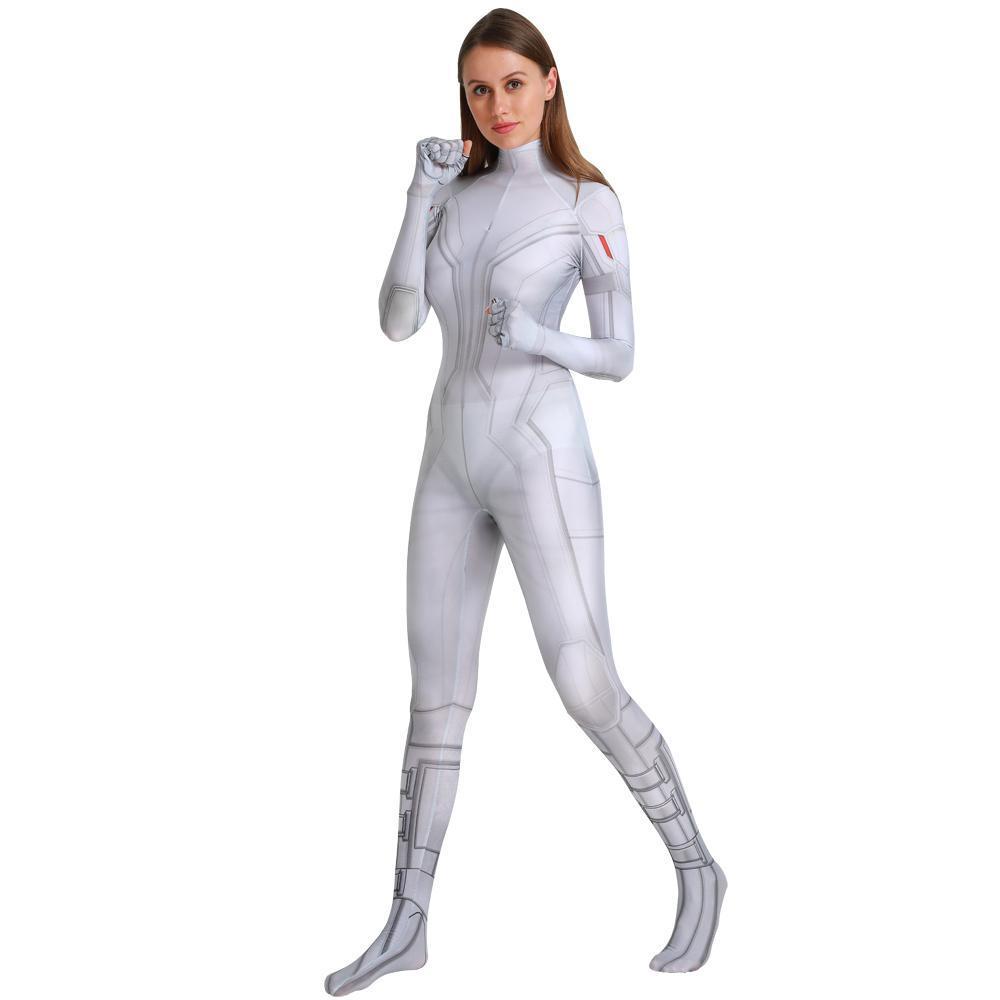 BuyBlack Widow White Cosplay Costume Zentai Bodysuit for Halloween Party Now Cheaper With 3 - 5 Days Ship - PajamasBuy