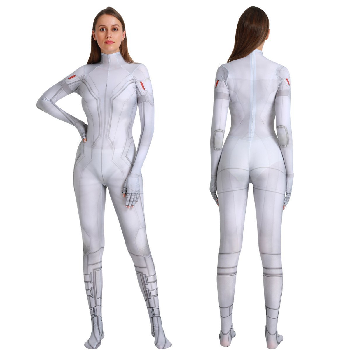 BuyBlack Widow White Cosplay Costume Zentai Bodysuit for Halloween Party Now Cheaper With 3 - 5 Days Ship - PajamasBuy