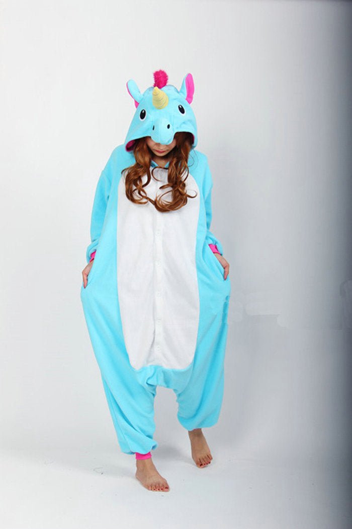 BuyBlue Unicorn Onesies Pajama Kigurumi Costume Long Sleeves Now Cheaper With 3 - 5 Days Ship - PajamasBuy