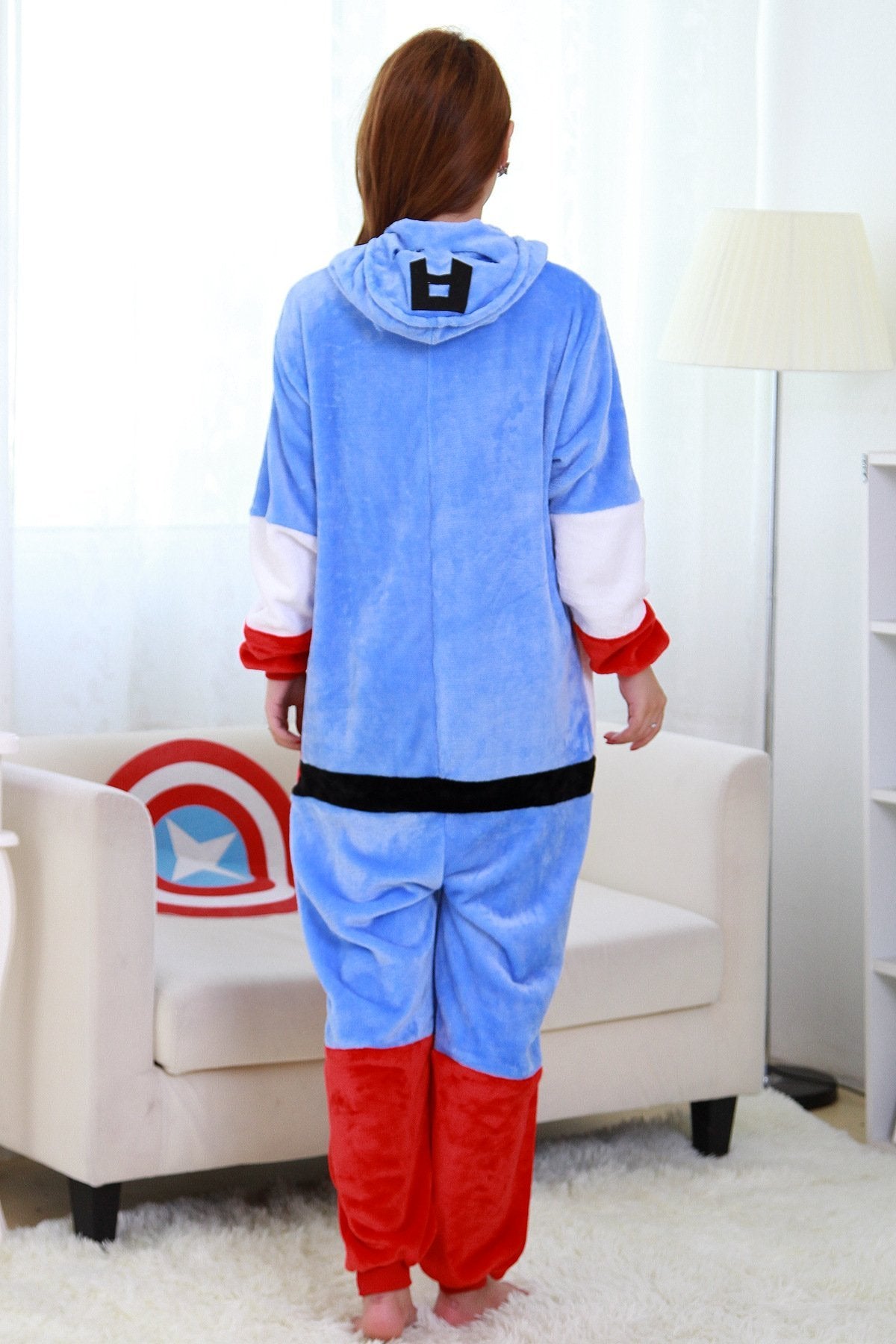 BuyCaptain America Avengers Costume Onesie Pajamas Kigurumi Now Cheaper With 3 - 5 Days Ship - PajamasBuy