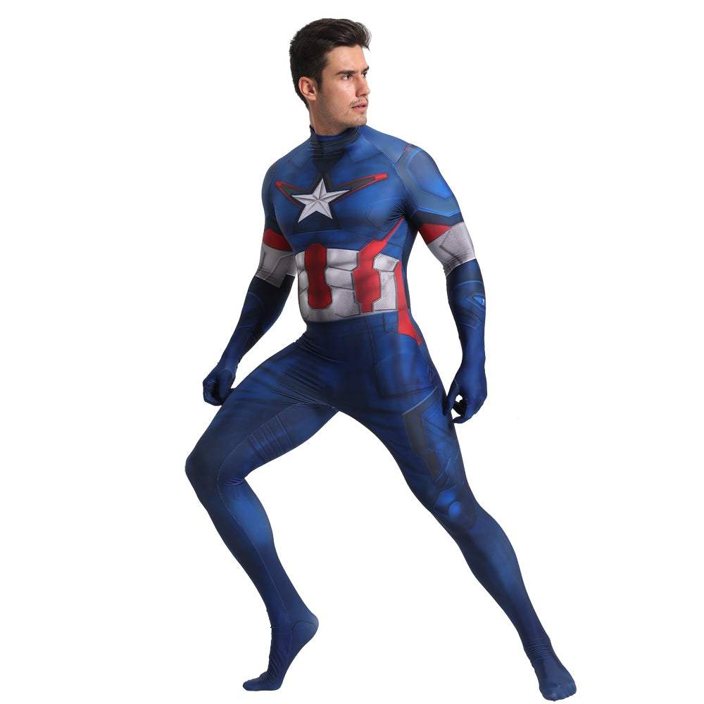 BuyCaptain America Outfits Halloween Cosplay Costume Bodysuit Now Cheaper With 3 - 5 Days Ship - PajamasBuy