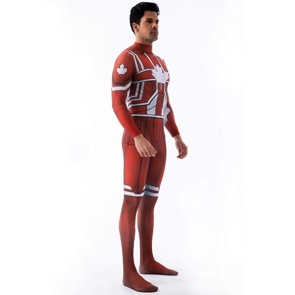 Captain Canuck Cosplay Costumes Jumpsuit Superhero Halloween Tights Zentai For Adult Kids - Pajamasbuy