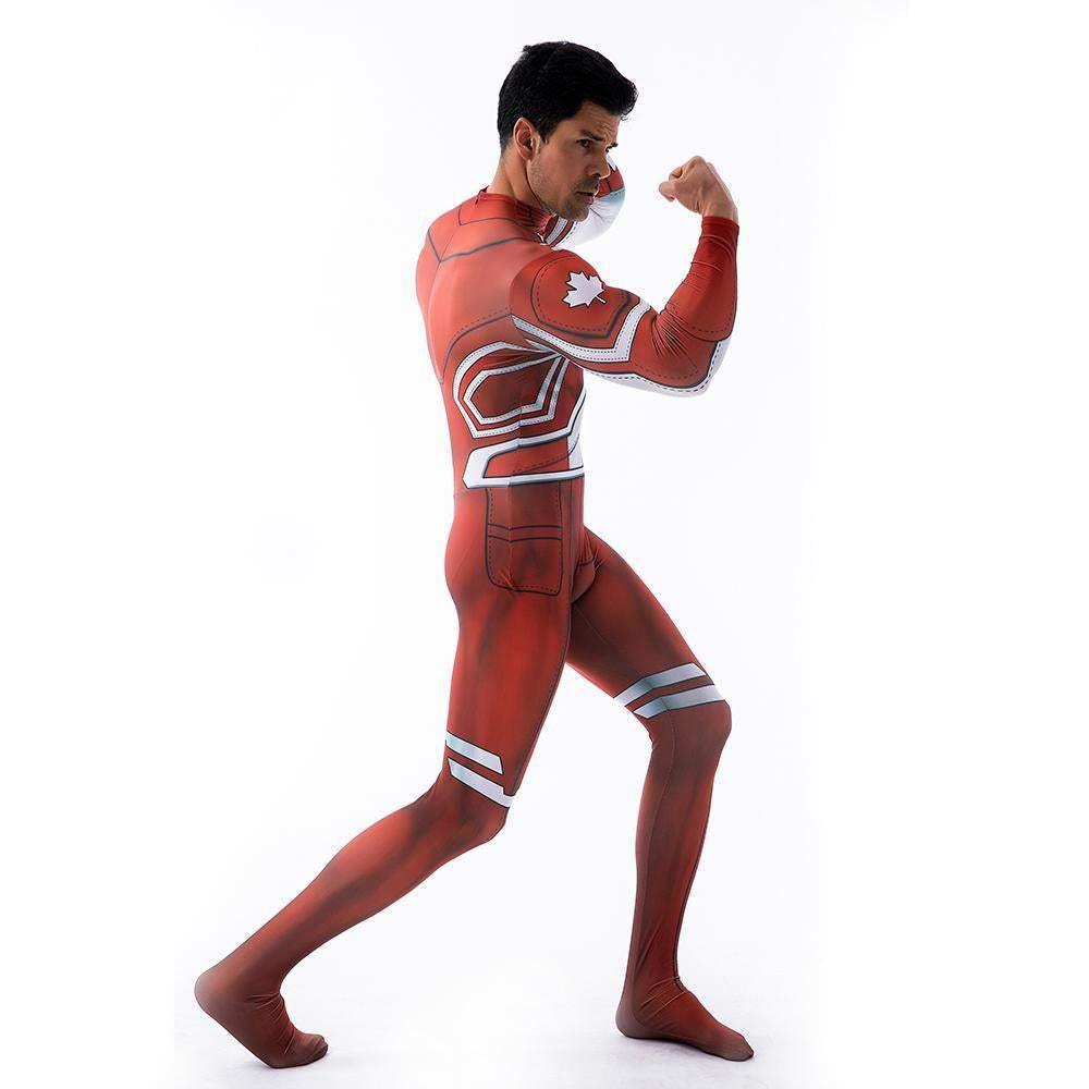 Captain Canuck Cosplay Costumes Jumpsuit Superhero Halloween Tights Zentai For Adult Kids - Pajamasbuy