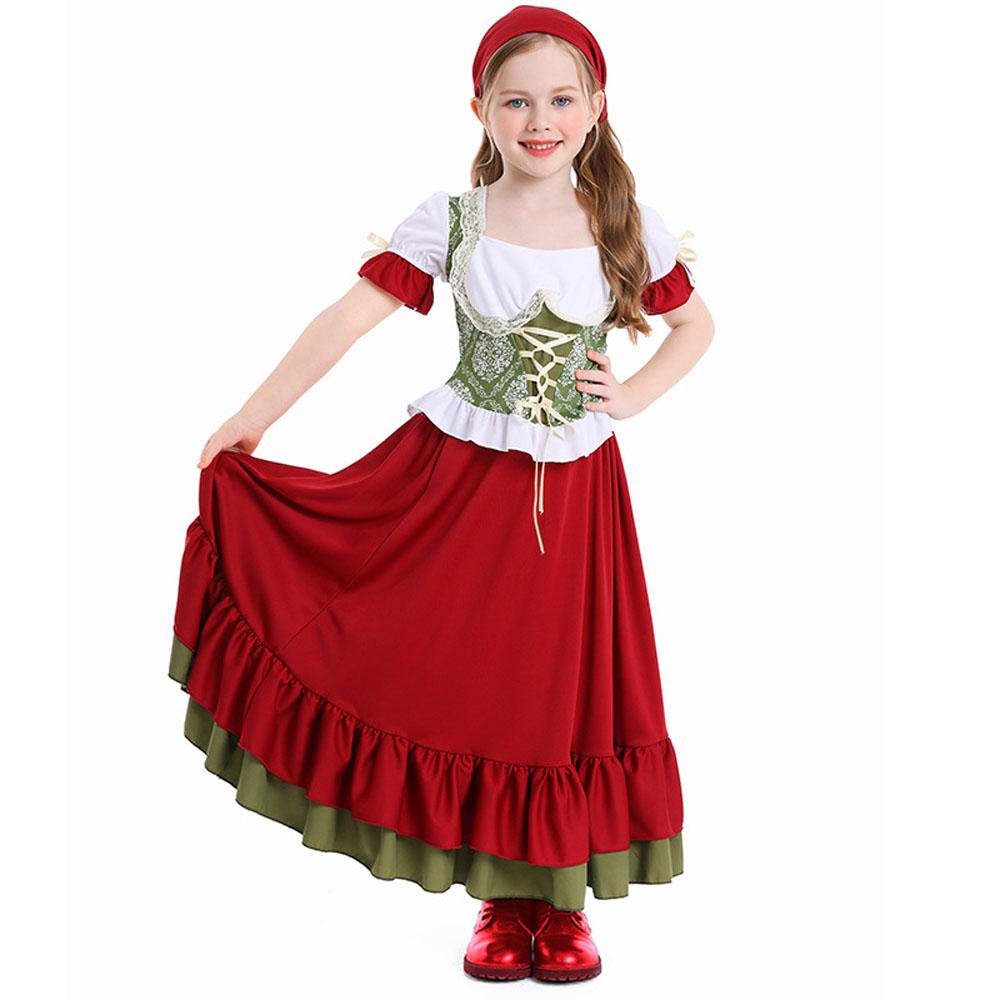 BuyChildren's Farm Oktoberfest Halloween Costume Wine Red Dance Skirt Outfit Now Cheaper With 3 - 5 Days Ship - PajamasBuy