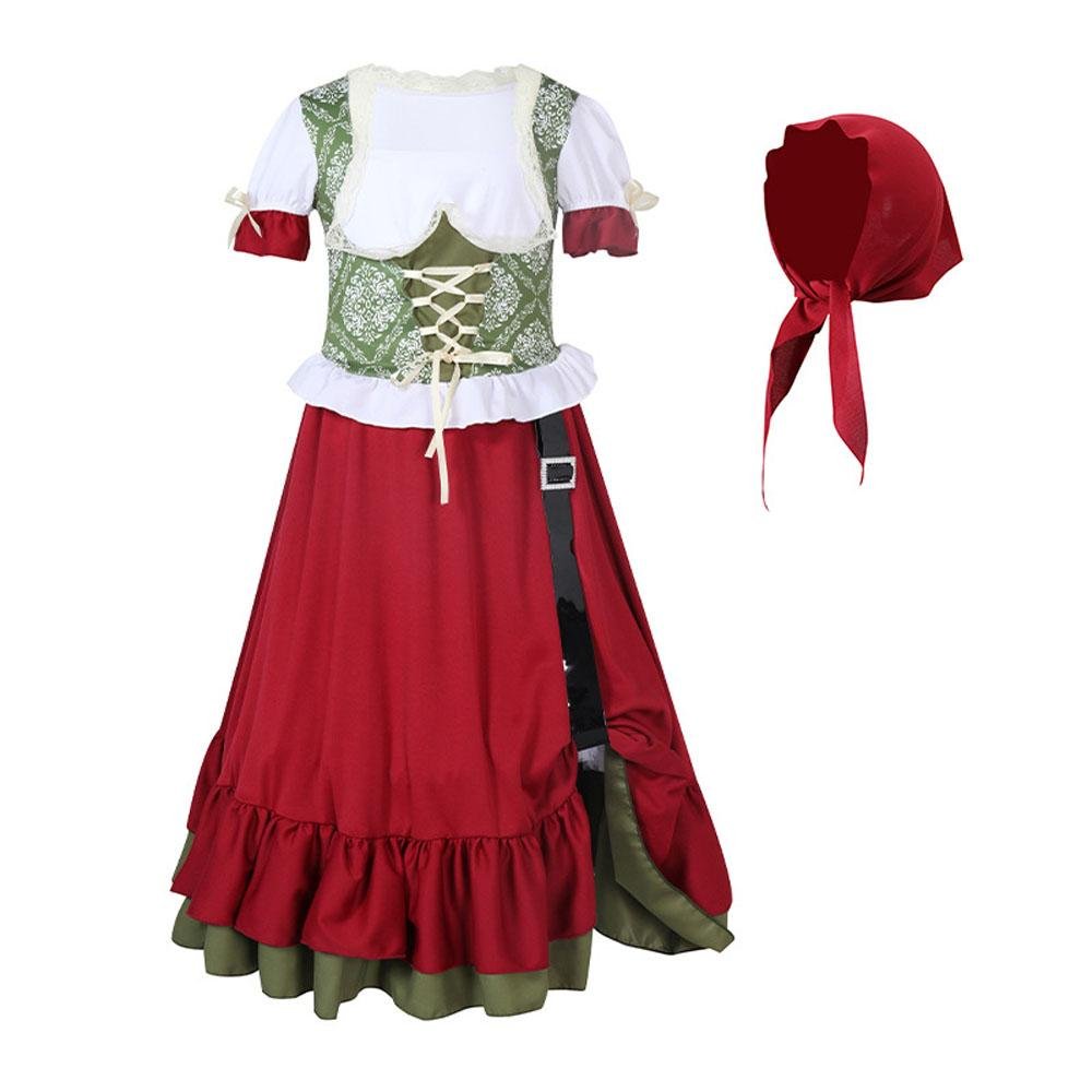 BuyChildren's Farm Oktoberfest Halloween Costume Wine Red Dance Skirt Outfit Now Cheaper With 3 - 5 Days Ship - PajamasBuy