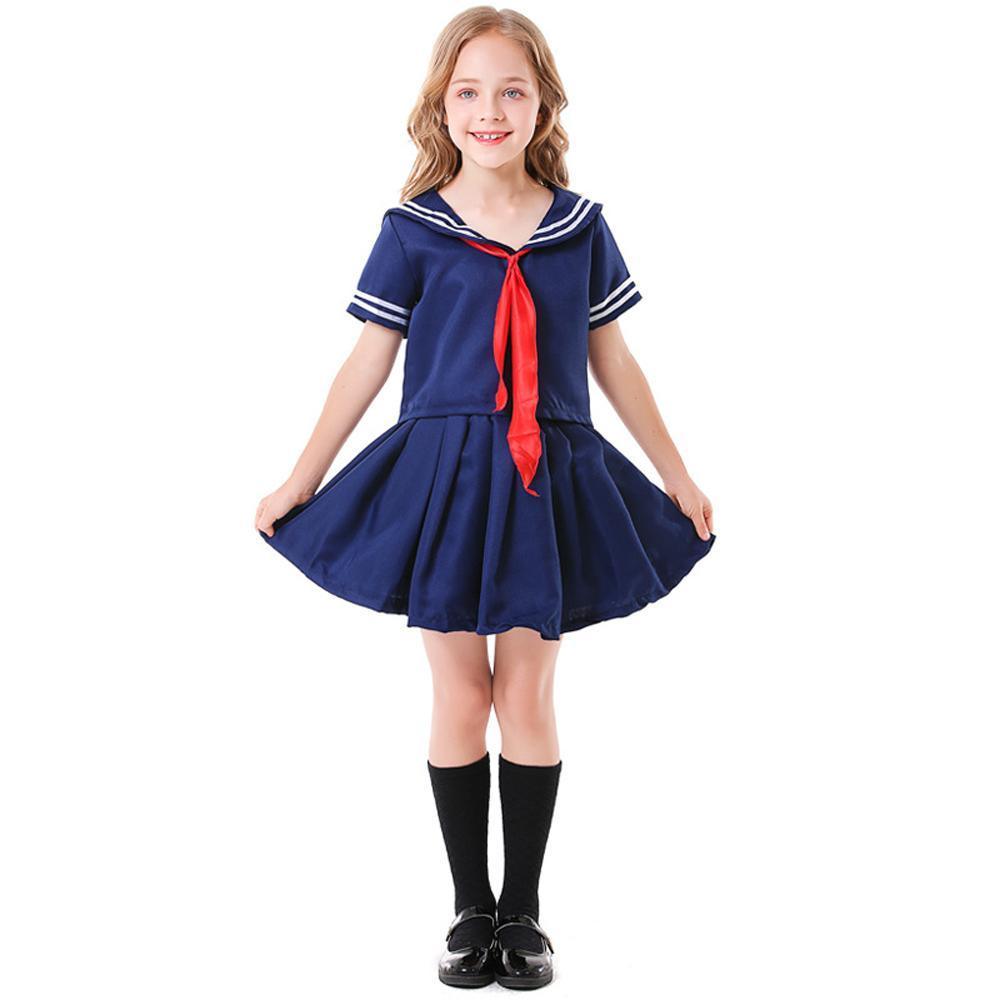 Children's Japanese anime style JK dark blue sailor costume - Pajamasbuy