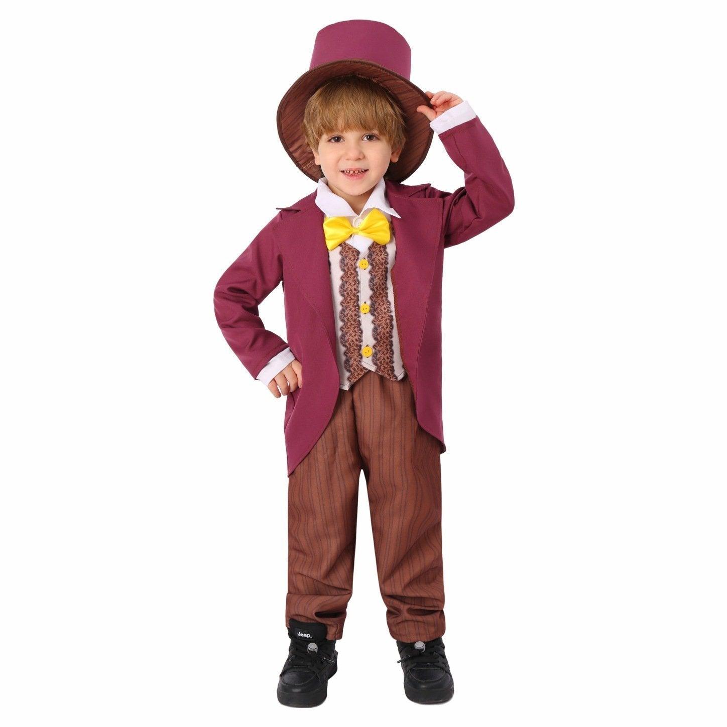 Chocolate Willy Wonka Movie Purple Kids Party Suit Cosplay Costumes Halloween - Pajamasbuy