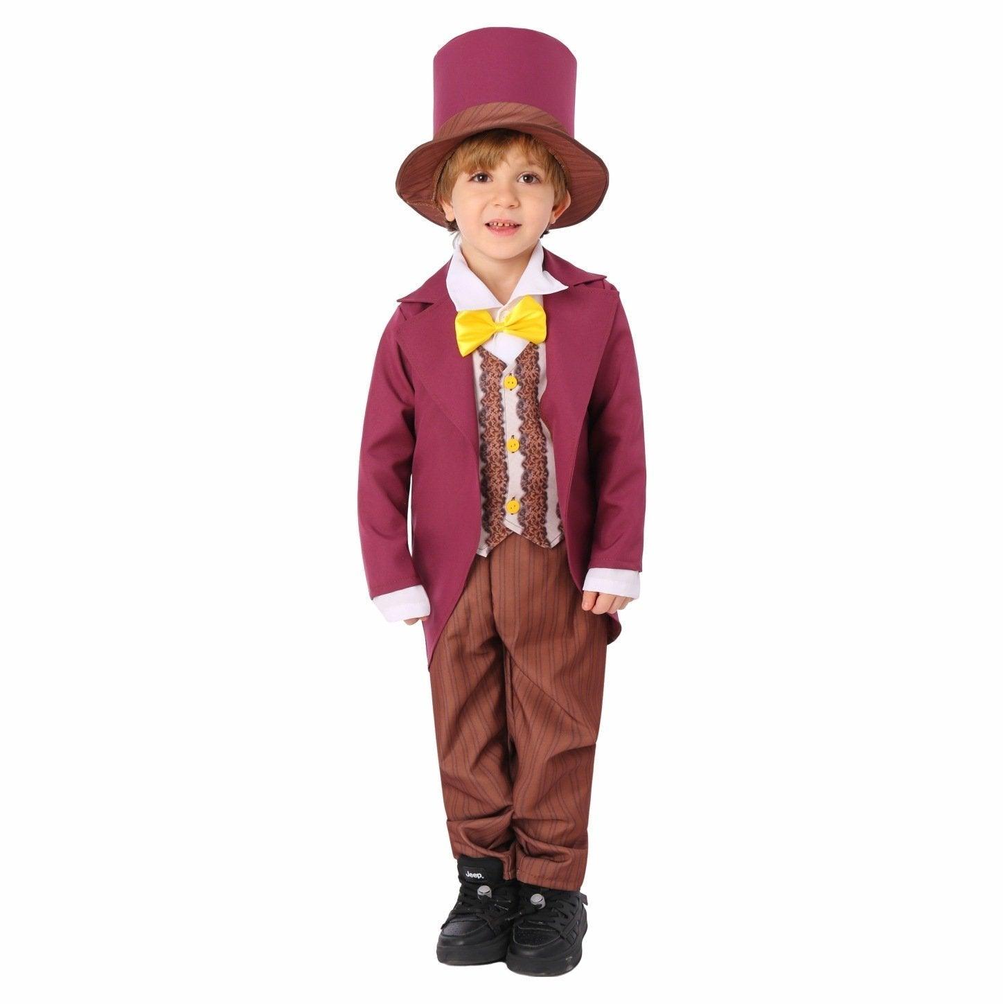 Chocolate Willy Wonka Movie Purple Kids Party Suit Cosplay Costumes Halloween - Pajamasbuy