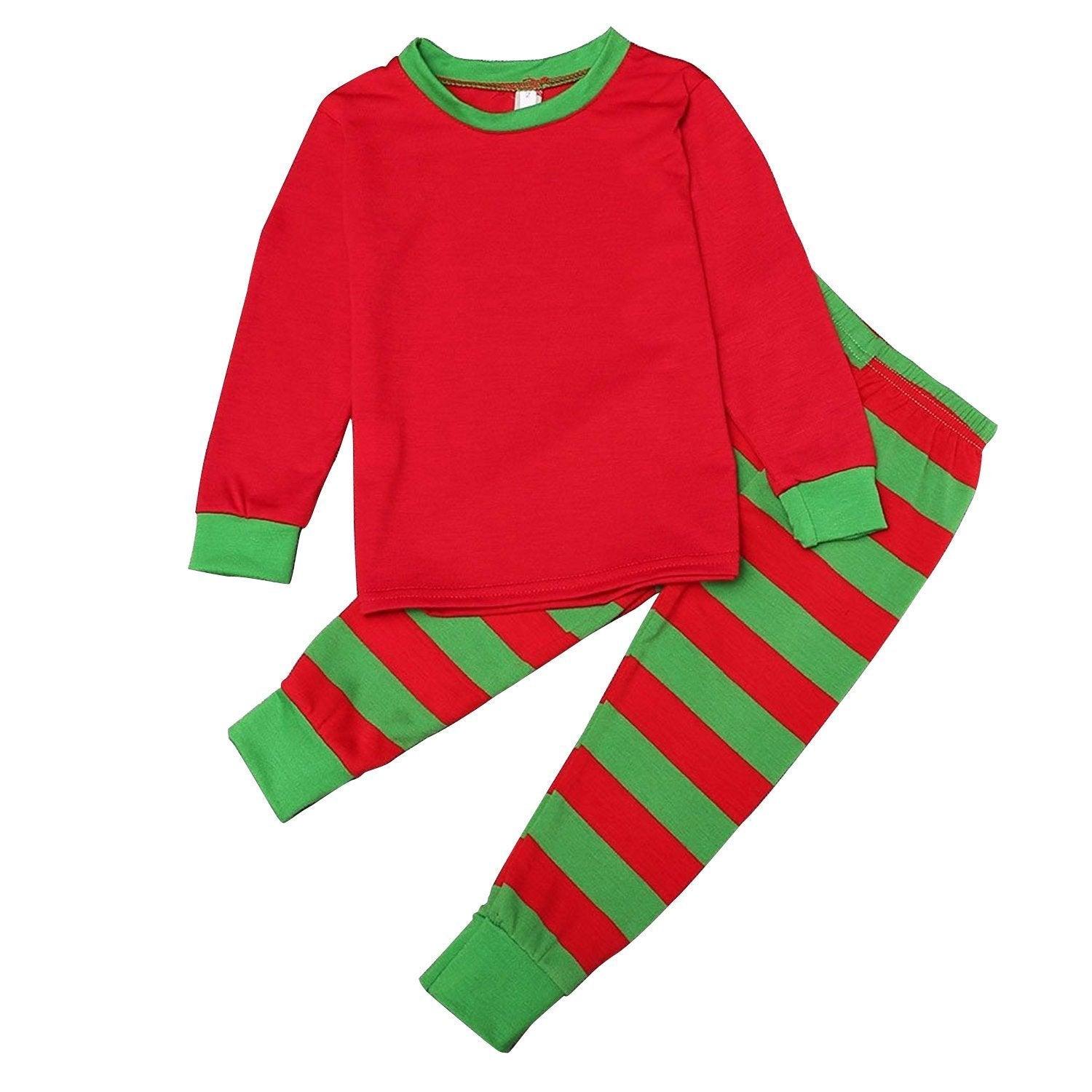 Christmas Family Pajamas Set Stripes Sleepwear Santa Nightwear 2020 - Pajamasbuy