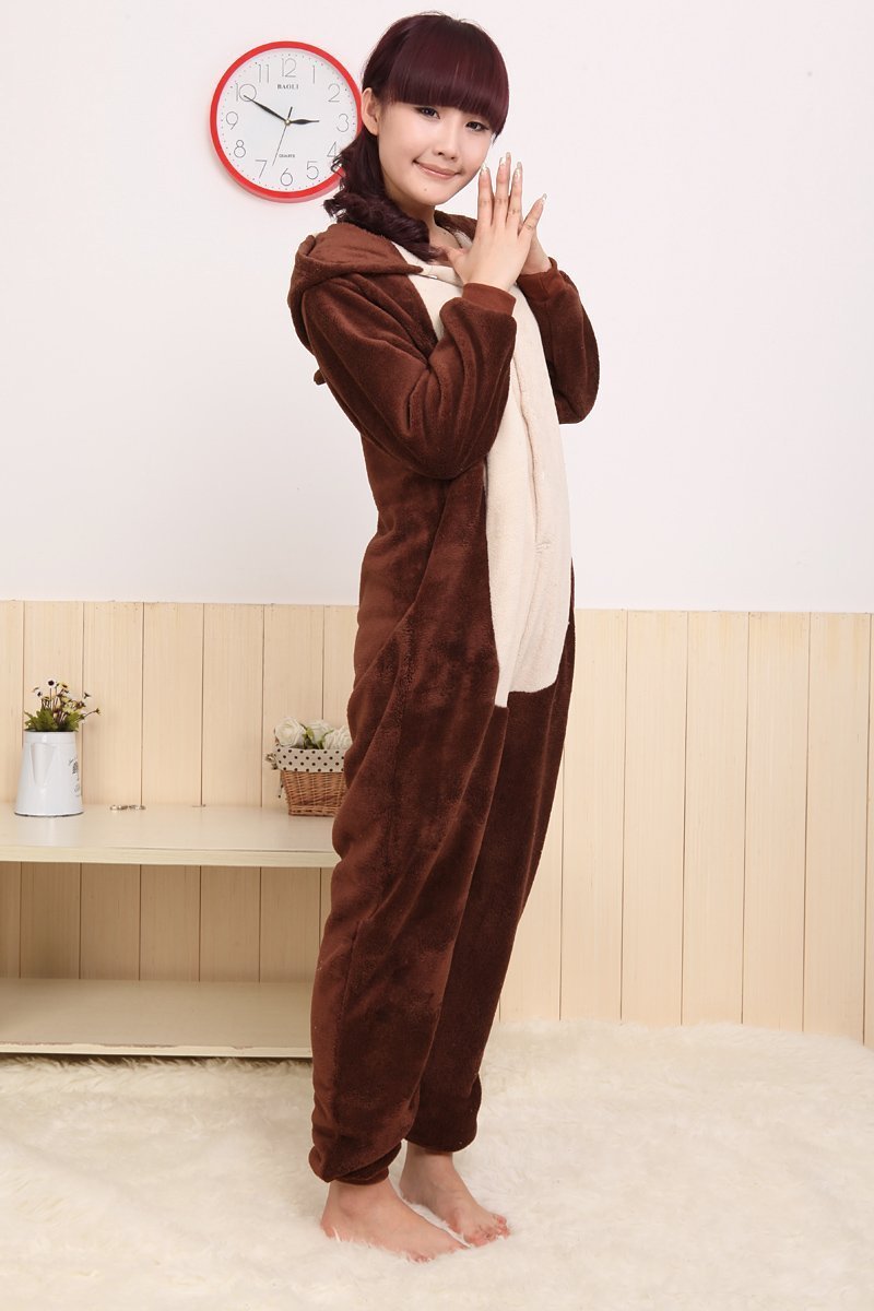 BuyCoffee Squirrel Animal Onesie Hoodie Kigurumi Costume Pajamas Now Cheaper With 3 - 5 Days Ship - PajamasBuy