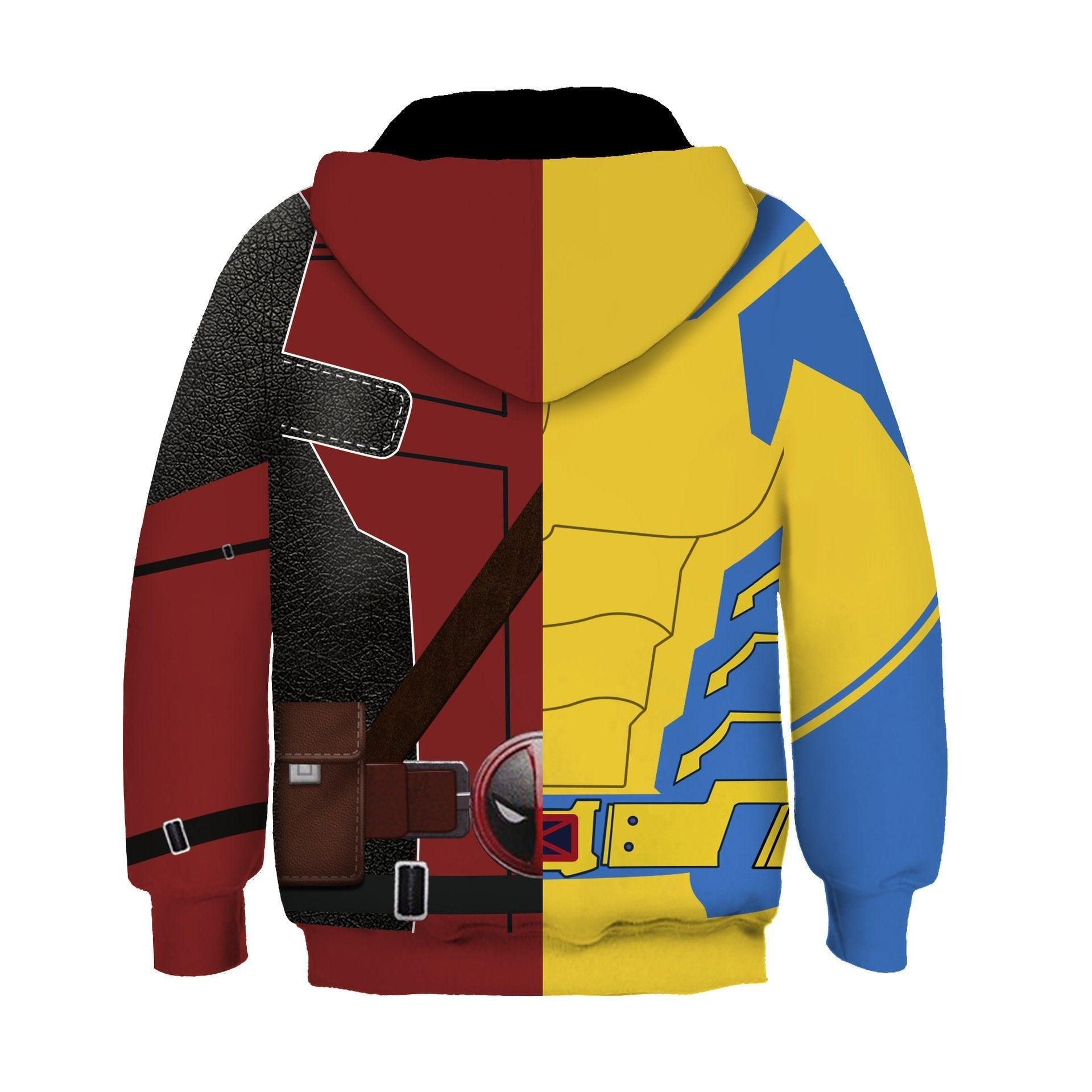 Deadpool and Wolverine Children 3D cartoon Sweater Jumpsuit cosplay - Pajamasbuy