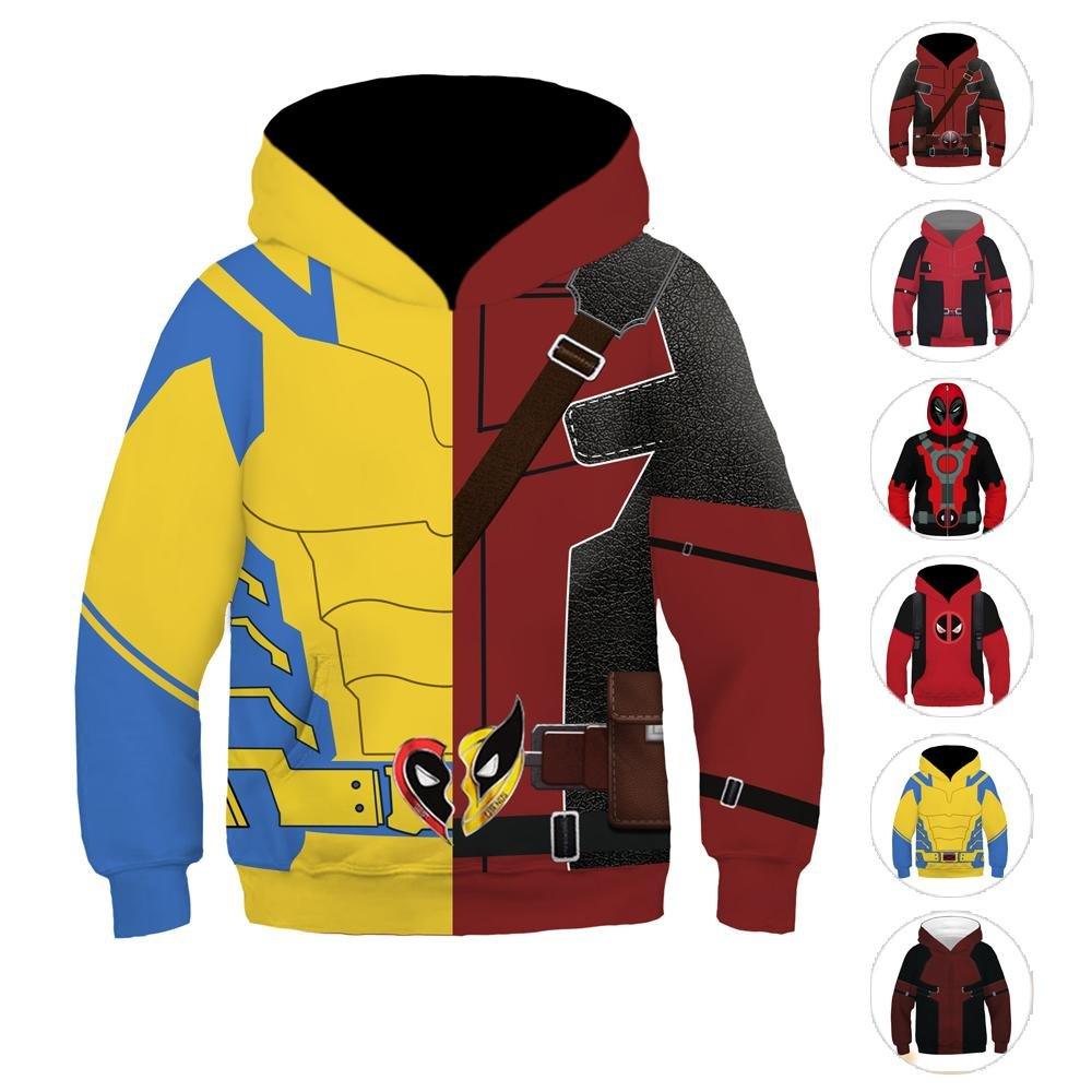 Deadpool and Wolverine Children 3D cartoon Sweater Jumpsuit cosplay - Pajamasbuy