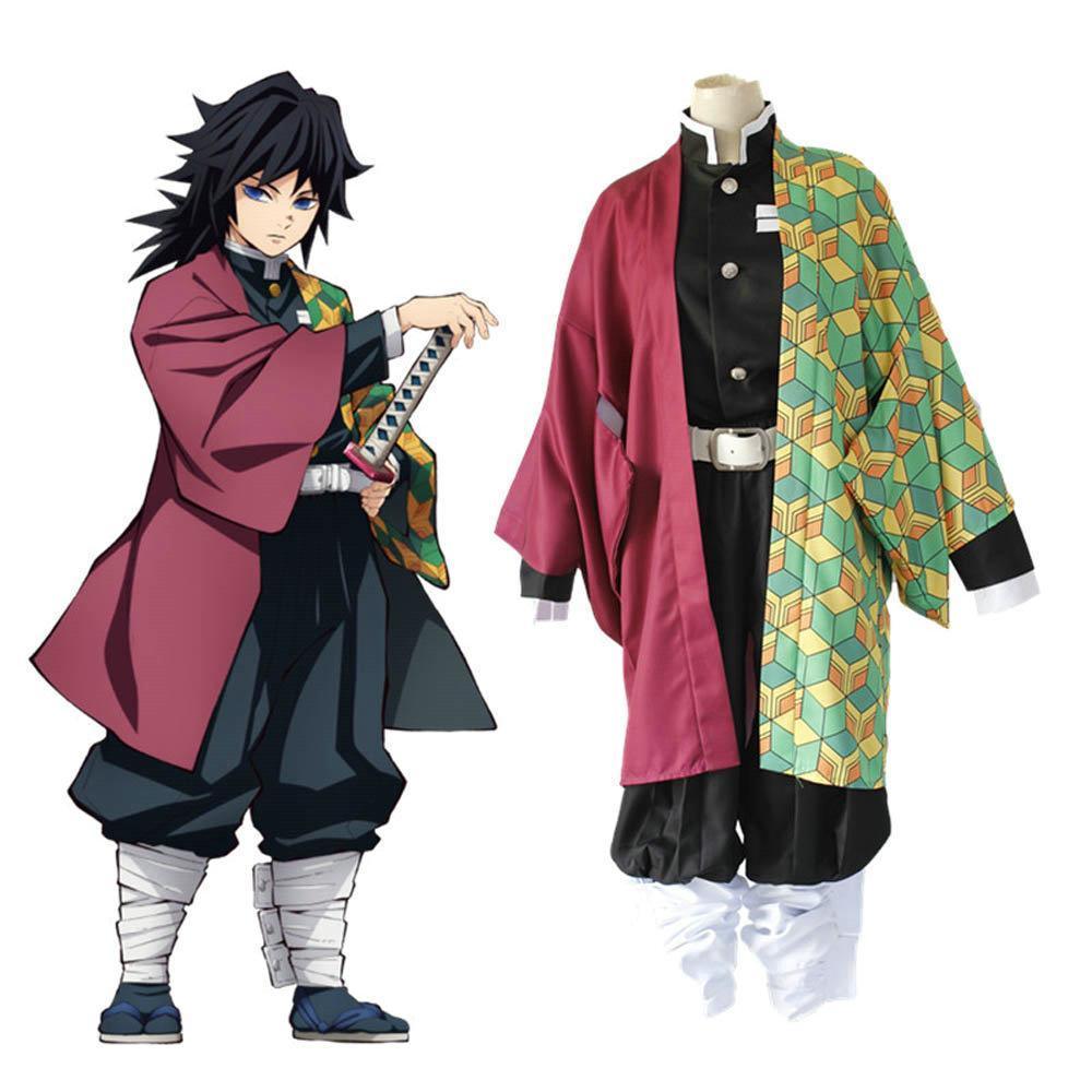 Demon Slayer Giyuu Tomioka Halloween Anime Full Set Cosplay Costume - Pajamasbuy