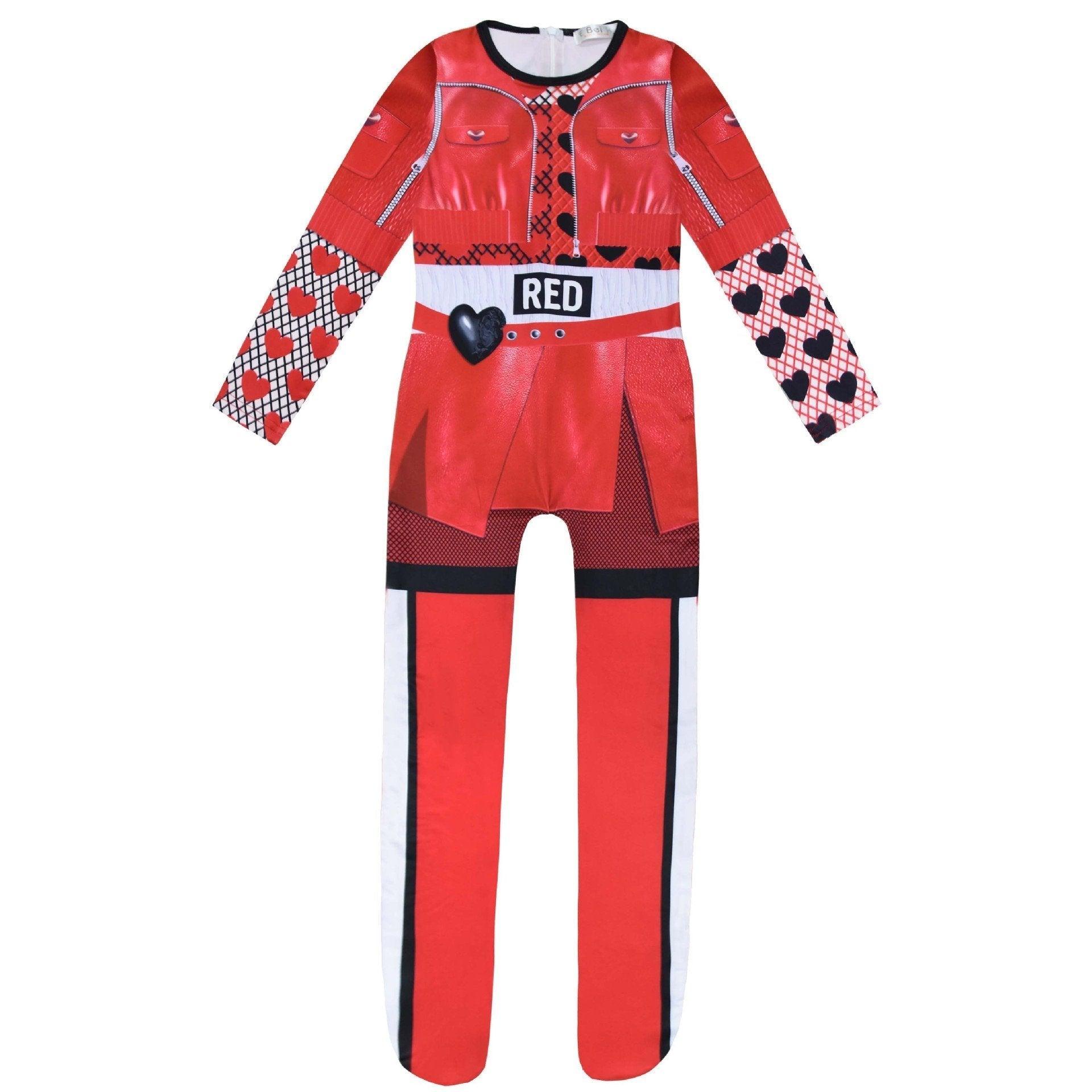 Descendants 4 Queen Of Hearts Red Costume For Girls Kids Halloween - Pajamasbuy