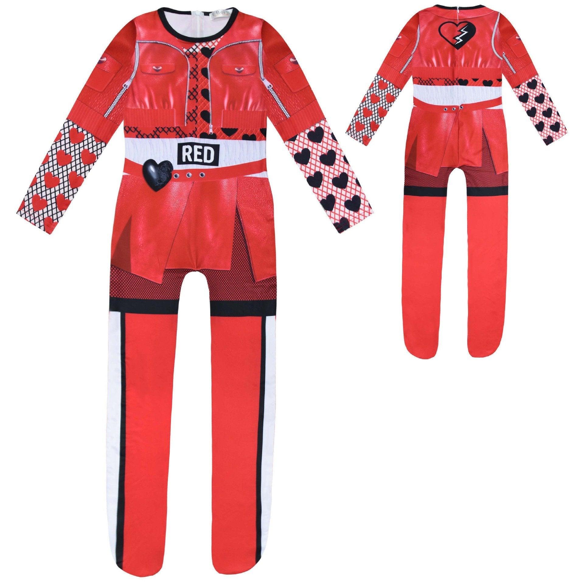 Descendants 4 Queen Of Hearts Red Costume For Girls Kids Halloween - Pajamasbuy