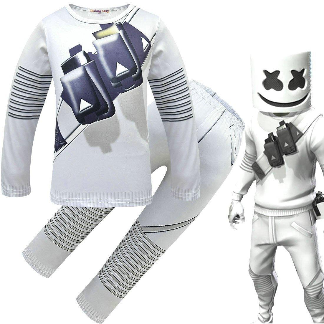 DJ Marshmello Chris Comstock Costume Top Pants Mask for Kid - Pajamasbuy