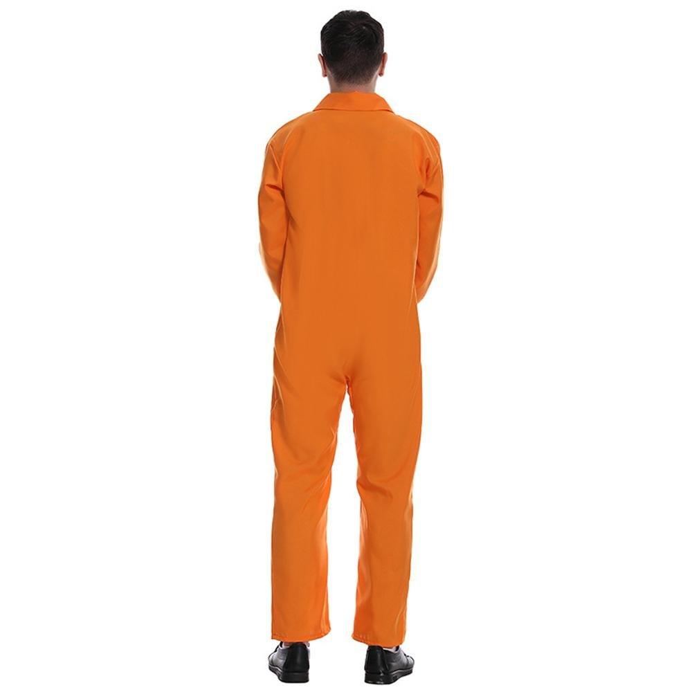 Escaped Prisoner Costume Cosplay Party Jumpsuit Uniform Suit Halloween For Men Women - Pajamasbuy