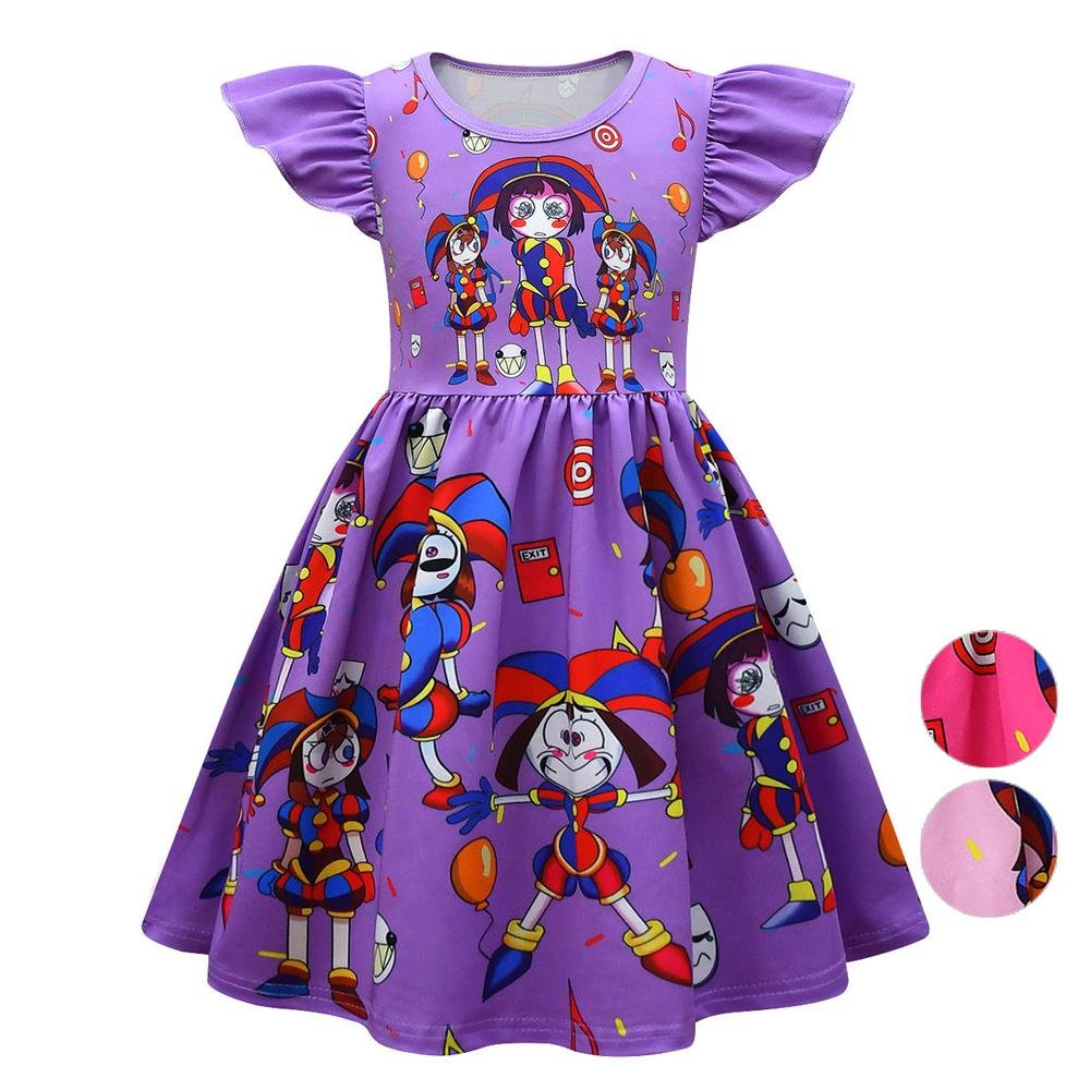 BuyFlying Sleeve Dress The Amazing Digital Circus costumes Printing Girls' For Kids Now Cheaper With 3 - 5 Days Ship - PajamasBuy