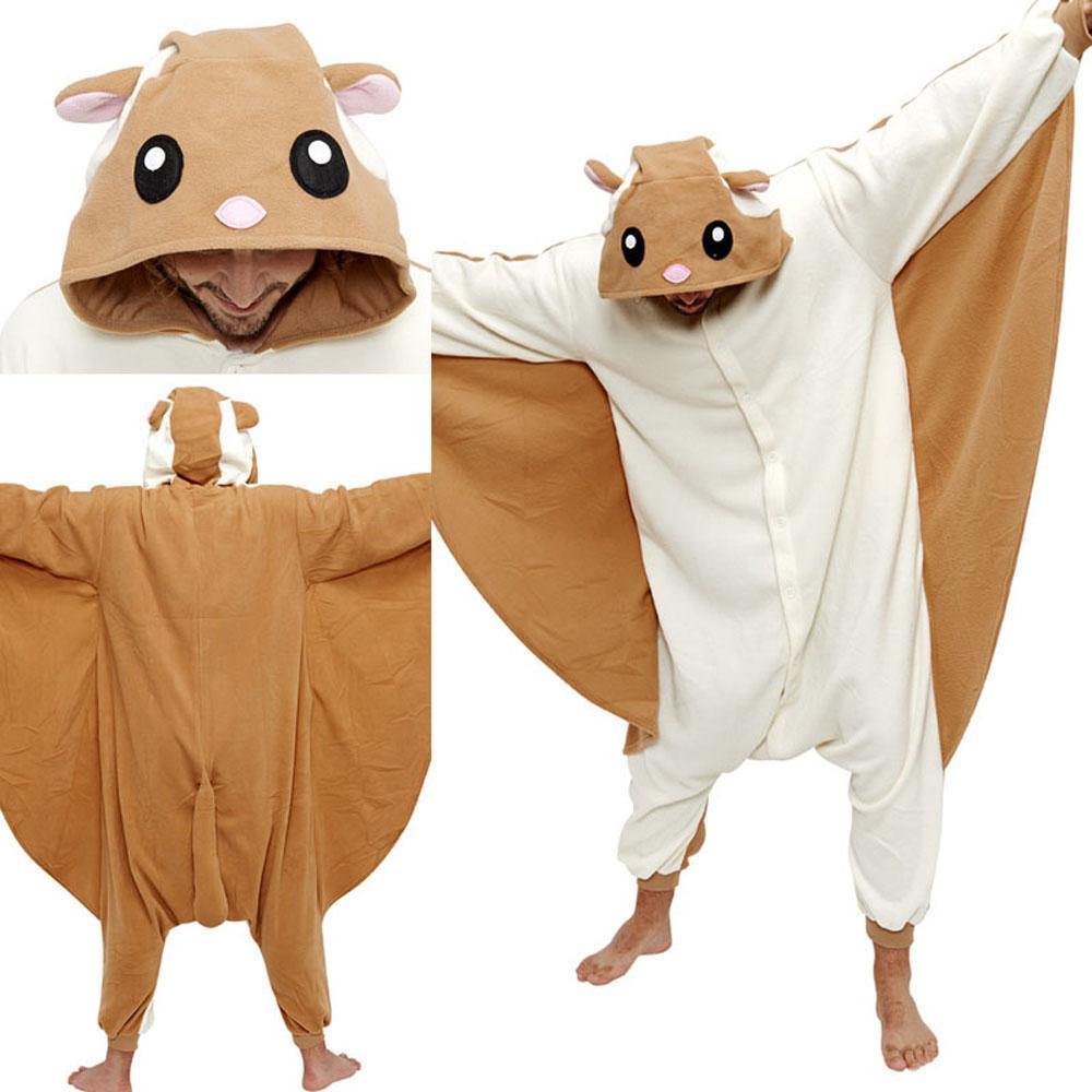 BuyFlying Squirrel Kigurumi Onesies for Adult Hoodie Pajamas Animal Costume Now Cheaper With 3 - 5 Days Ship - PajamasBuy