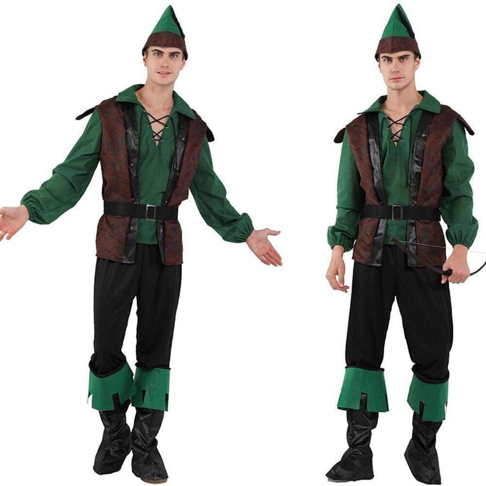 Forest Prince Costumes for Men Halloween Adult Hunter Cosplay Set Green Outfit - Pajamasbuy