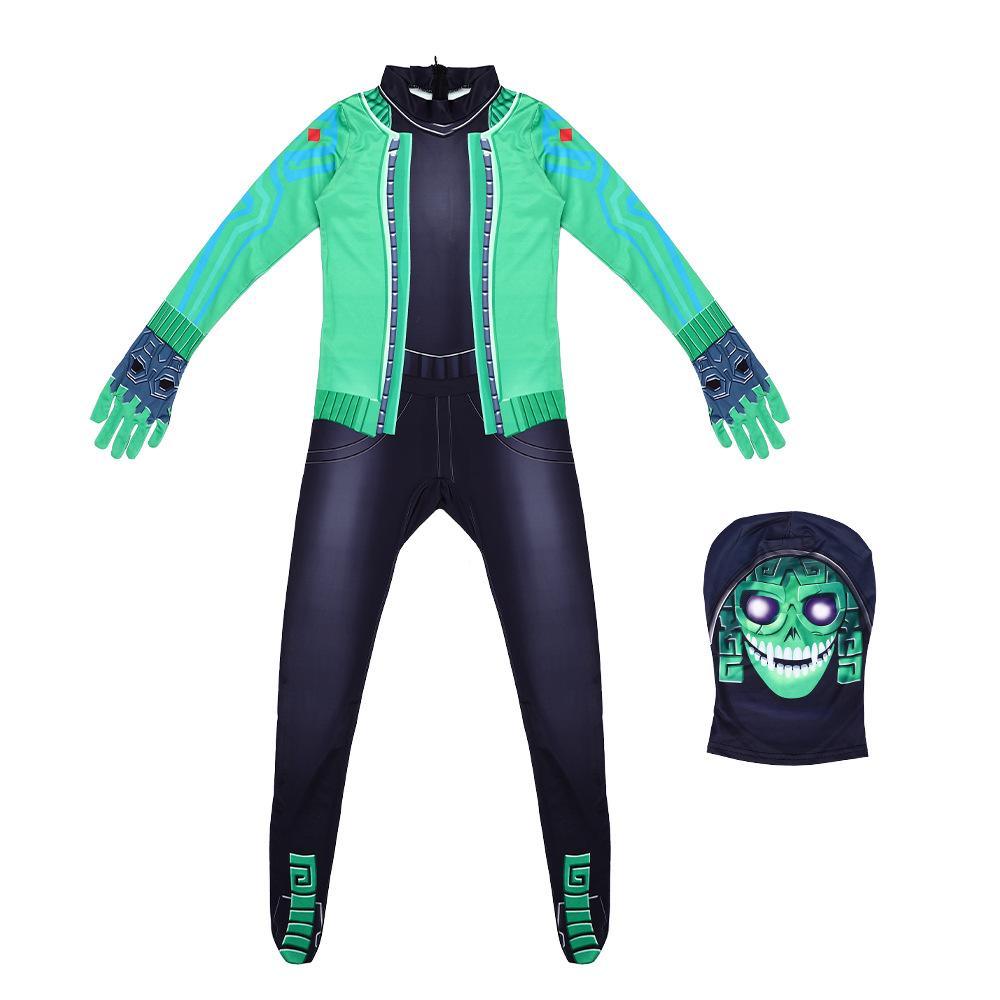 Fortnite Mezmer Cosplay Costume Halloween Jumpsuit Mask for Kids - Pajamasbuy