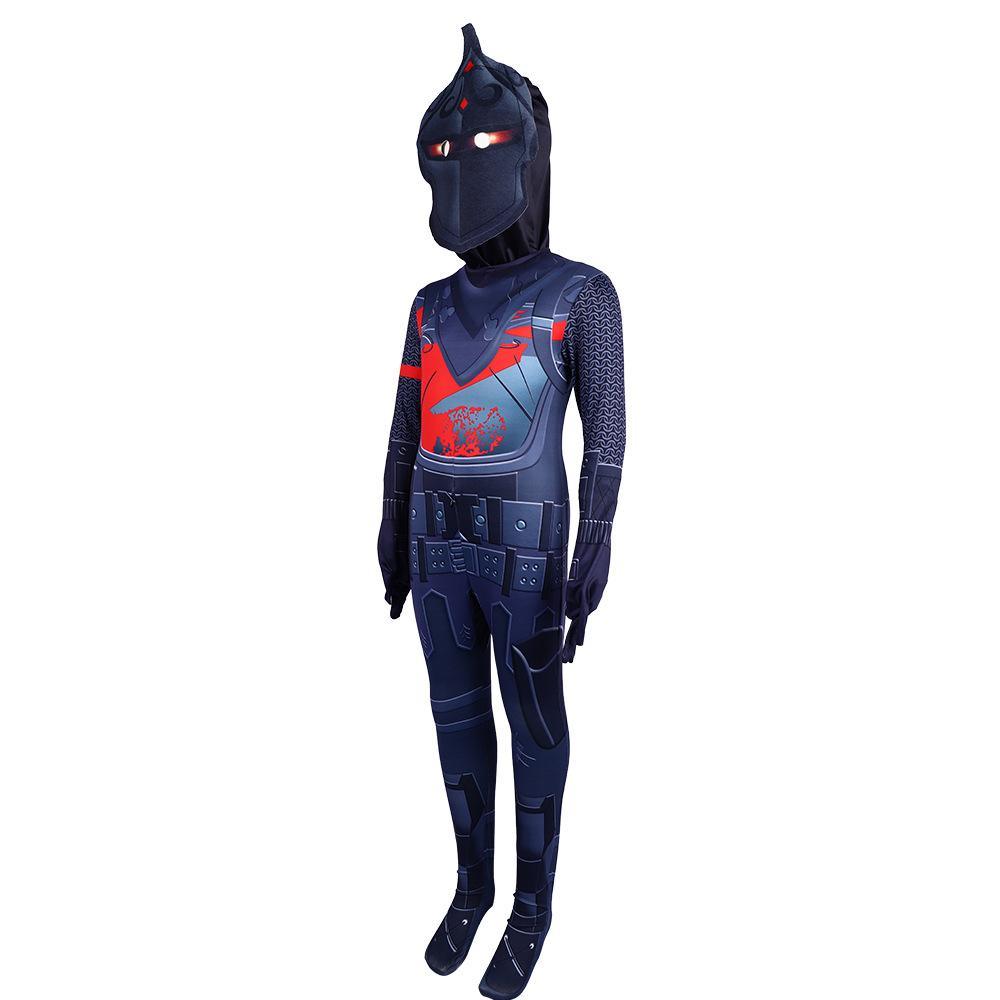 Game Fortnite Black Knight Kids Jumpsuit Outfit Carnival Suit Cosplay Costume - Pajamasbuy