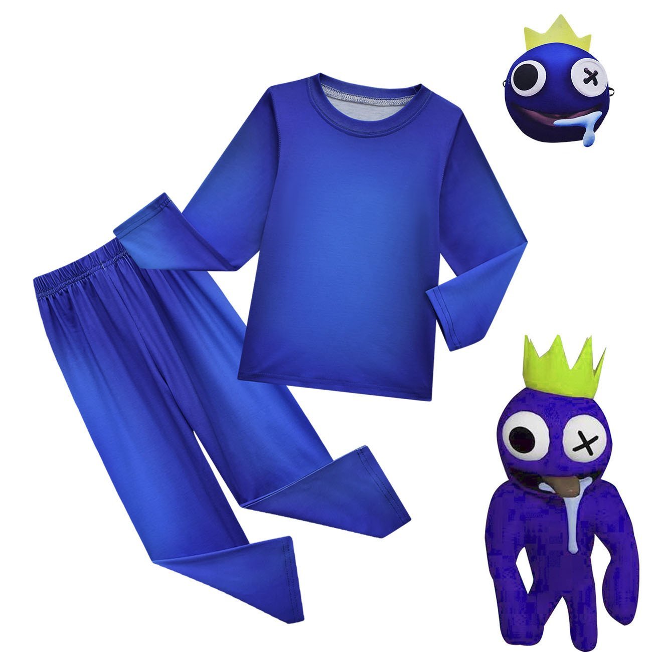 BuyGame Roblox rainbow friends Costume Cosplay Blue Monster Pajamas set For Kids Now Cheaper With 3 - 5 Days Ship - PajamasBuy