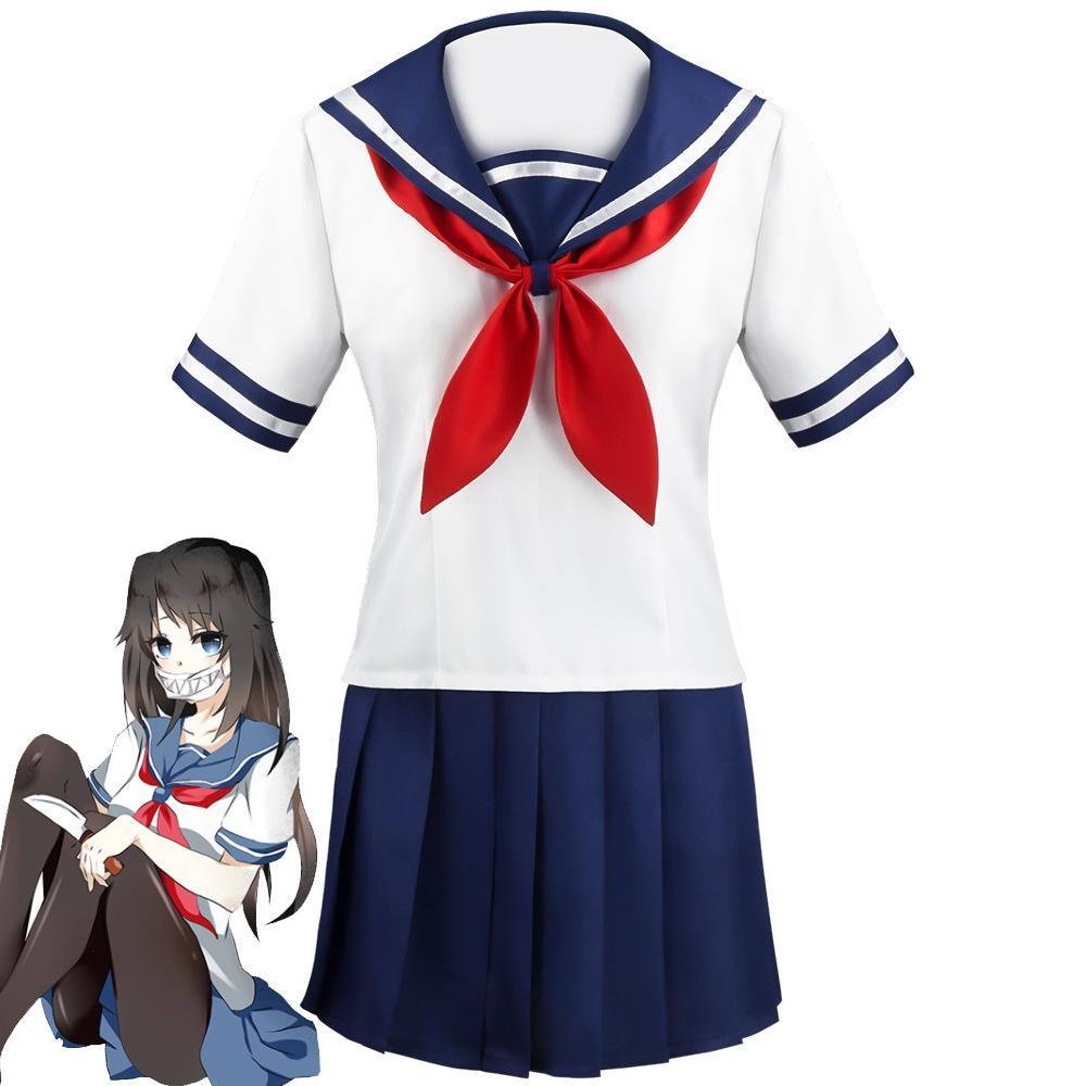 BuyGame Yandere Simulator Cosplay Costume Uniform JK School Uniform Outfit Sailor Suit T - shirt Skirt for Women Now Cheaper With 3 - 5 Days Ship - PajamasBuy