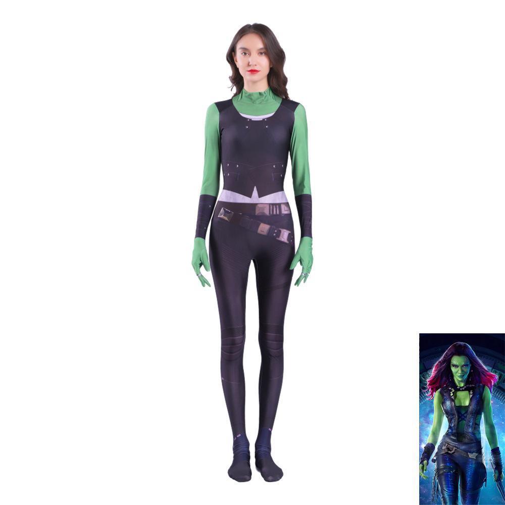 Gamora Costumes Guardians of The Galaxy Cosplay Jumpsuit Superhero Avengers Zentai - Pajamasbuy