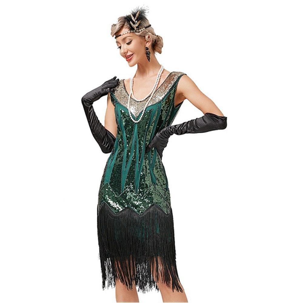 Gatsby 1920s Party Fringe Flapper Dress Retro Costume - Pajamasbuy