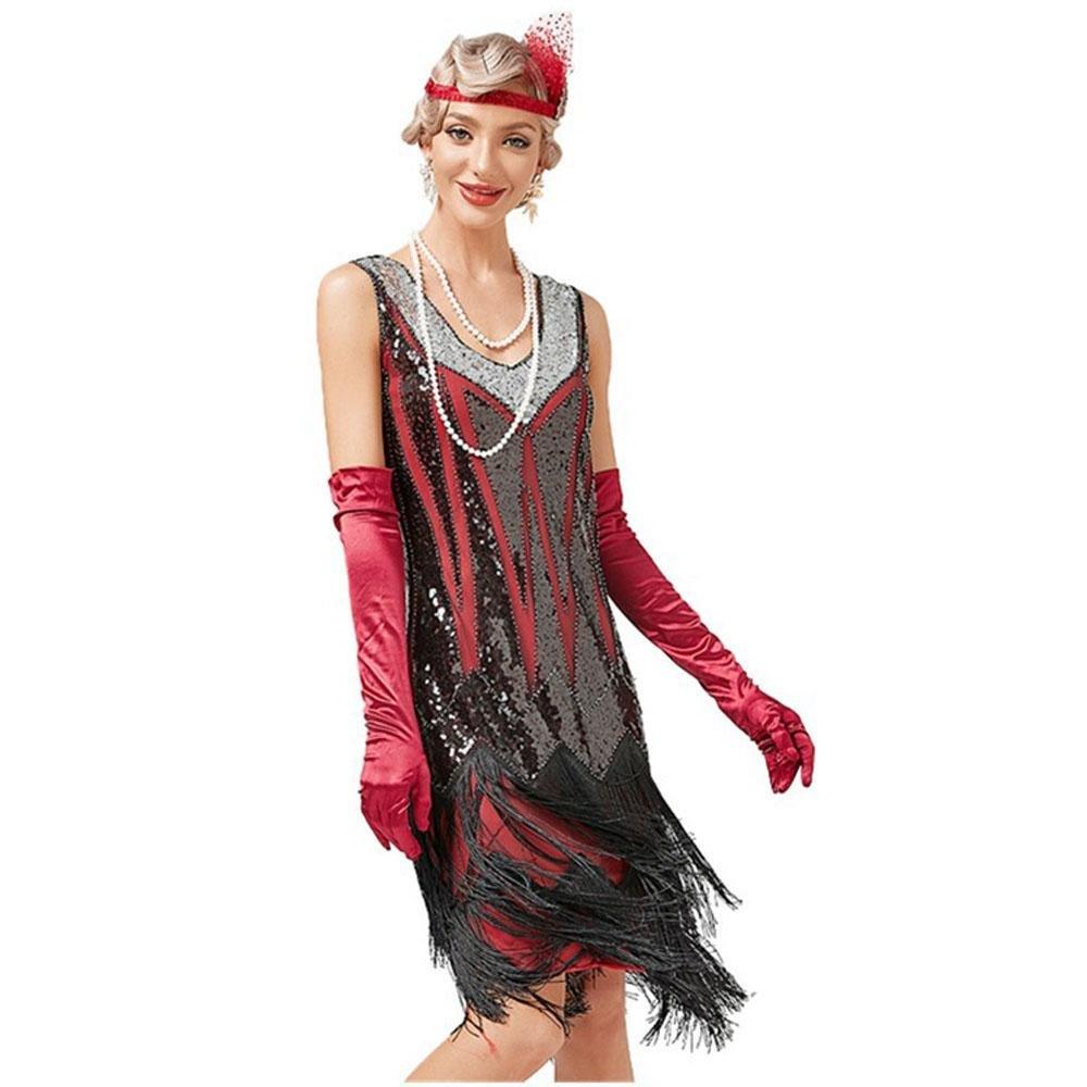 Gatsby 1920s Party Fringe Flapper Dress Retro Costume - Pajamasbuy