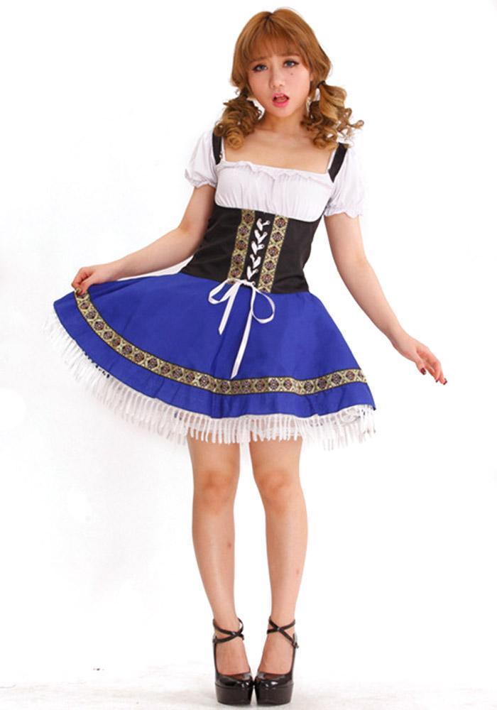 German Oktoberfest Outfit Beer Bavarian Waitress Serving Maid Outfit Cosplay Costume - Pajamasbuy