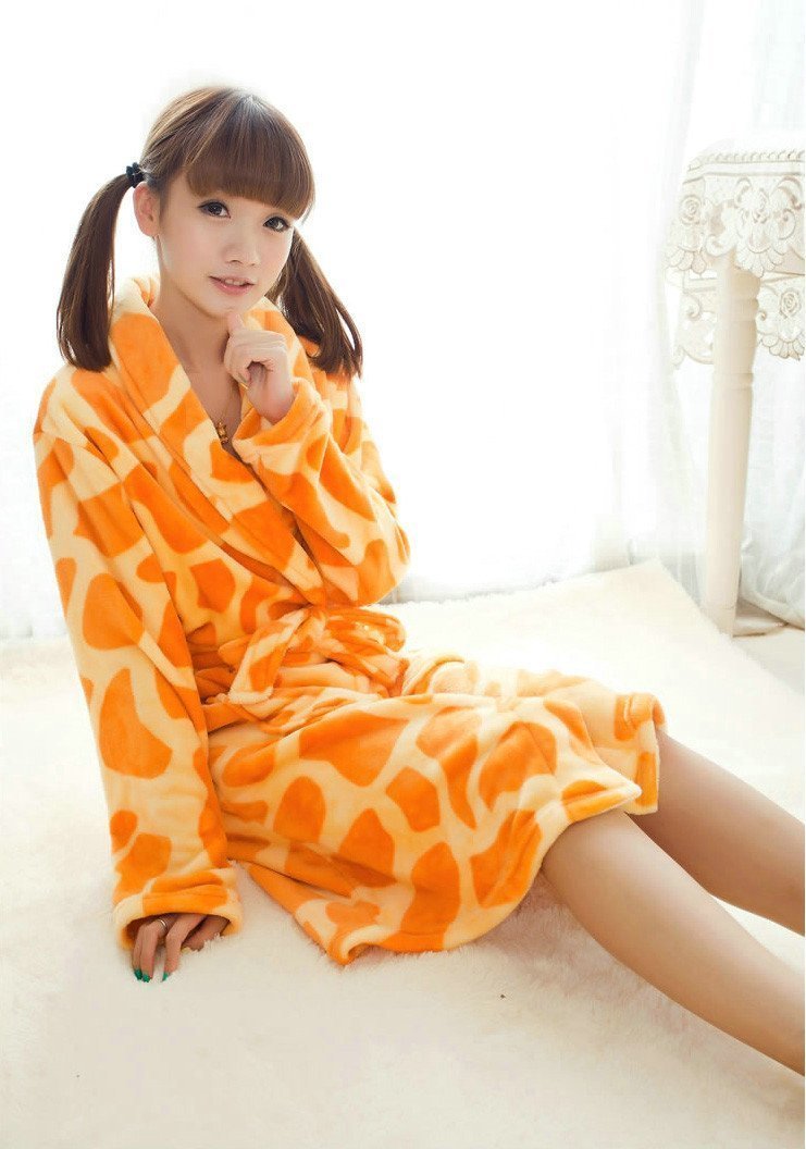 BuyGiraffe Animal Costume Kigurumi Night Robe Warm Flannel Unisex Pajamas Now Cheaper With 3 - 5 Days Ship - PajamasBuy