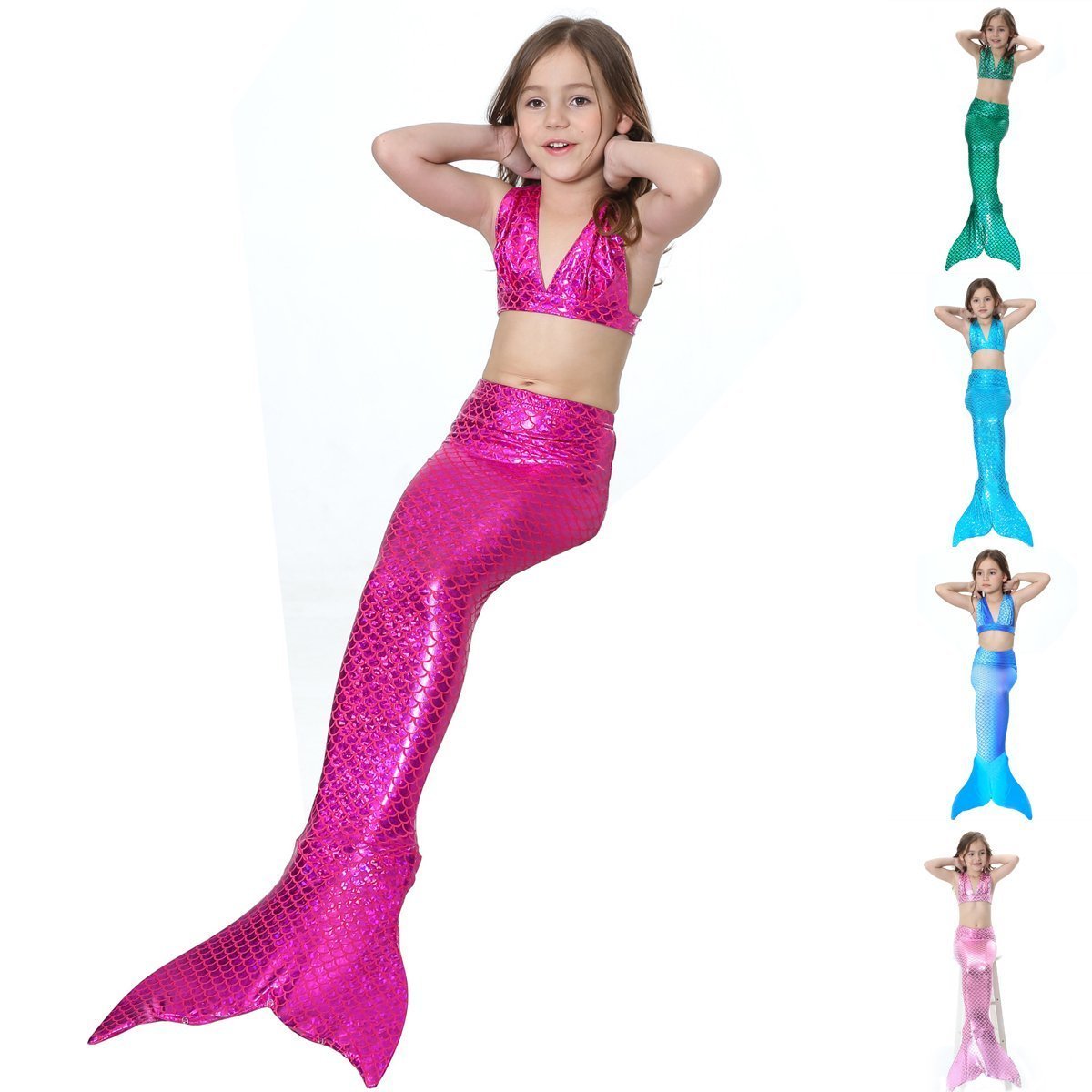 BuyGirl Kids Mermaid Tail Swimwear Bikini Set Bathing Suit Fancy Costume Now Cheaper With 3 - 5 Days Ship - PajamasBuy