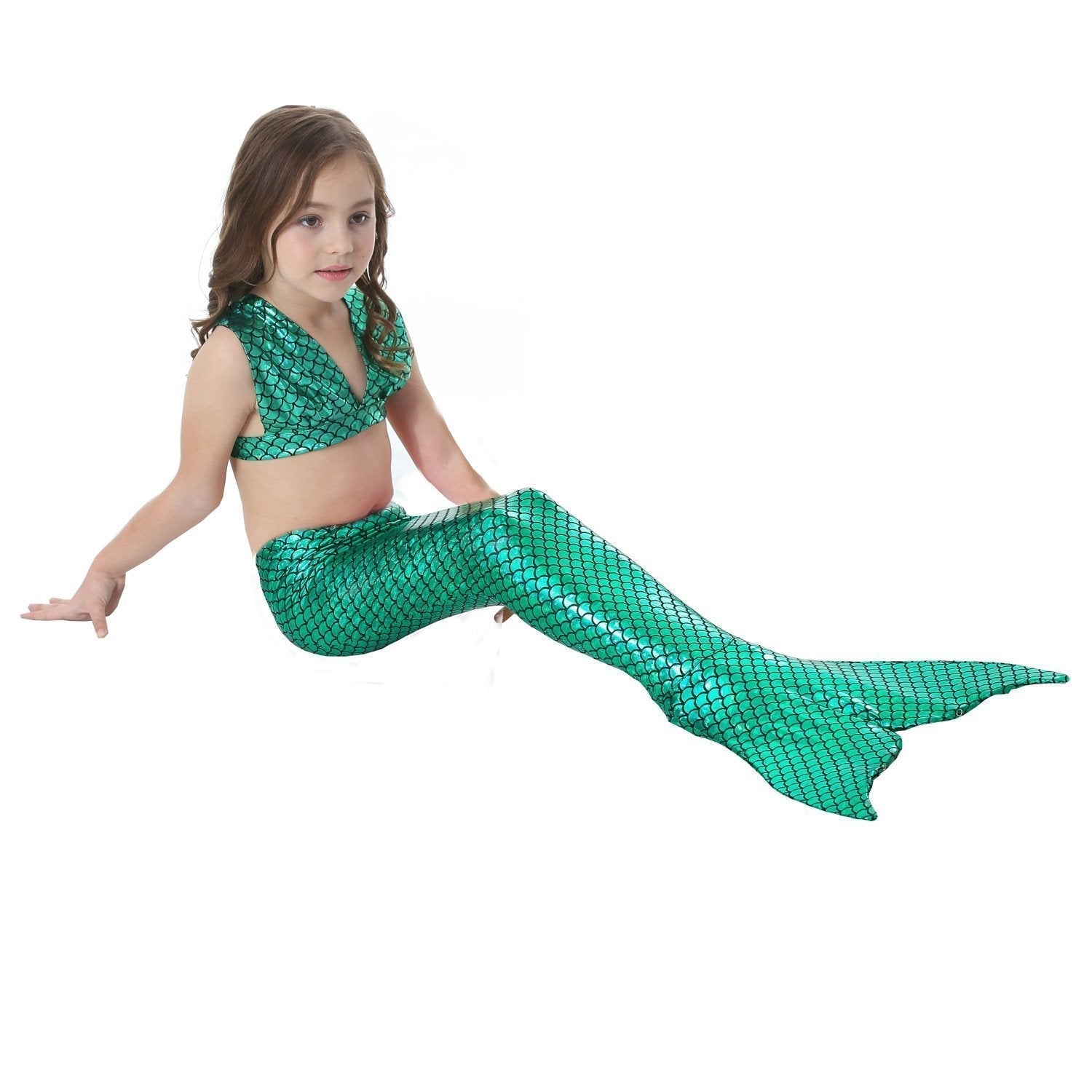 BuyGirl Kids Mermaid Tail Swimwear Bikini Set Bathing Suit Fancy Costume Now Cheaper With 3 - 5 Days Ship - PajamasBuy