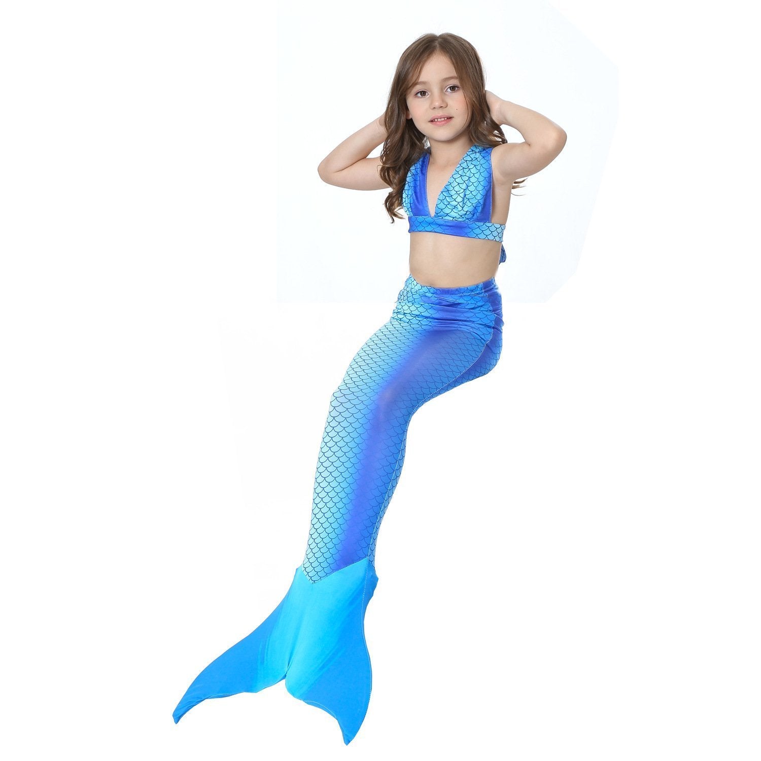 BuyGirl Kids Mermaid Tail Swimwear Bikini Set Bathing Suit Fancy Costume Now Cheaper With 3 - 5 Days Ship - PajamasBuy